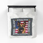 Velveteen Blanket - Silent. Stealthy. Fearless. German Shepherd Art.