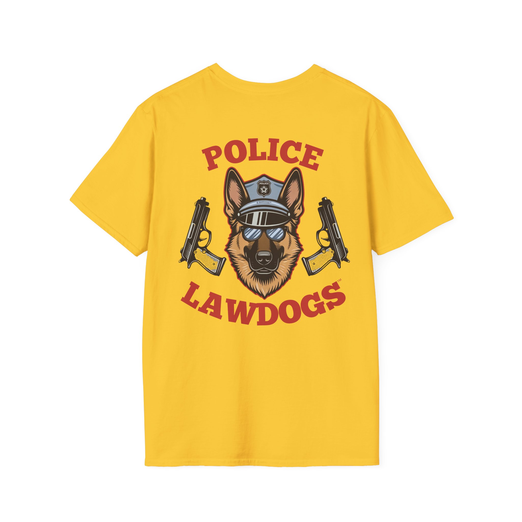 Police Lawdogs T-Shirt – K9 Handler German Shepherd Badge Tee -Back Design - Image 16