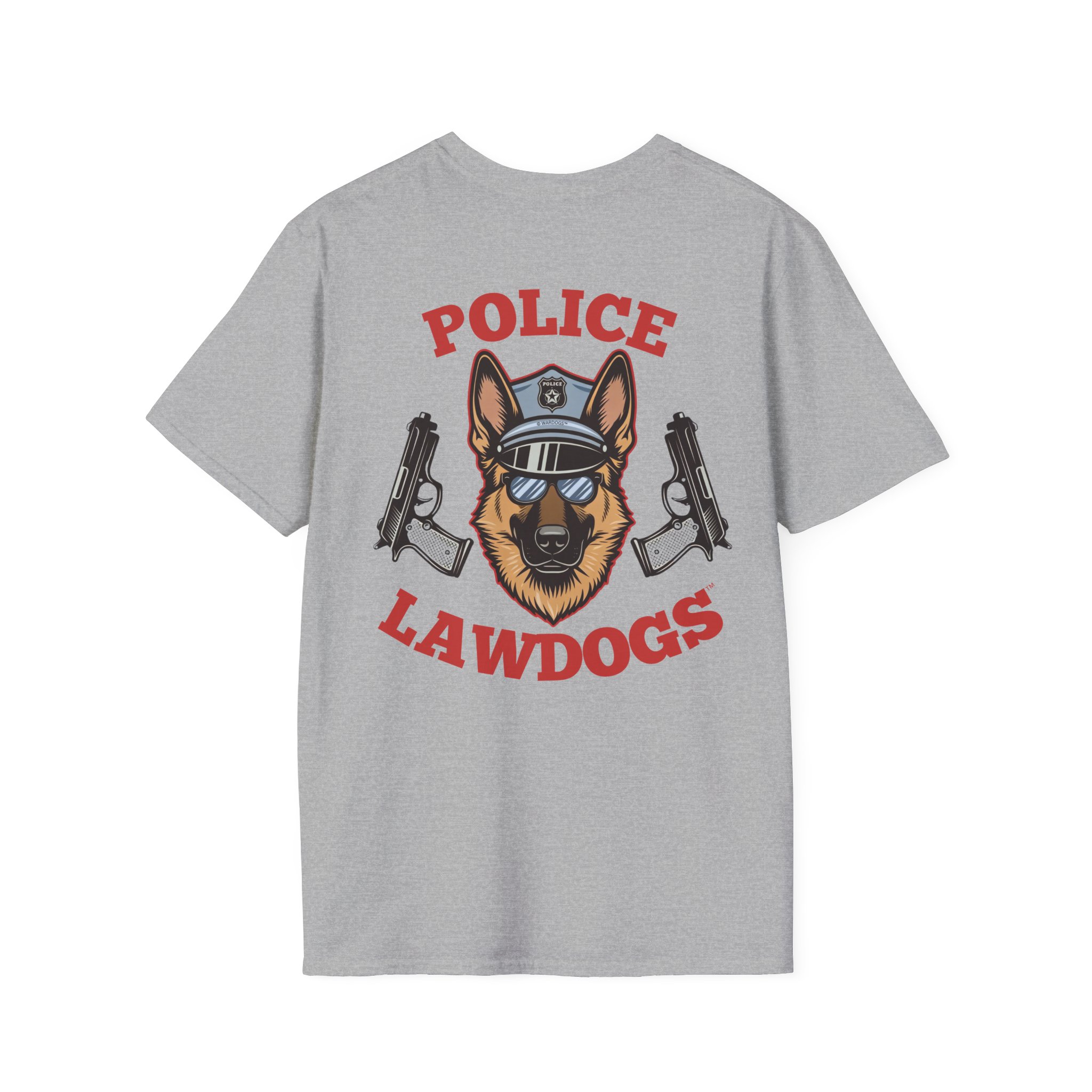 Police Lawdogs T-Shirt – K9 Handler German Shepherd Badge Tee -Back Design - Image 10