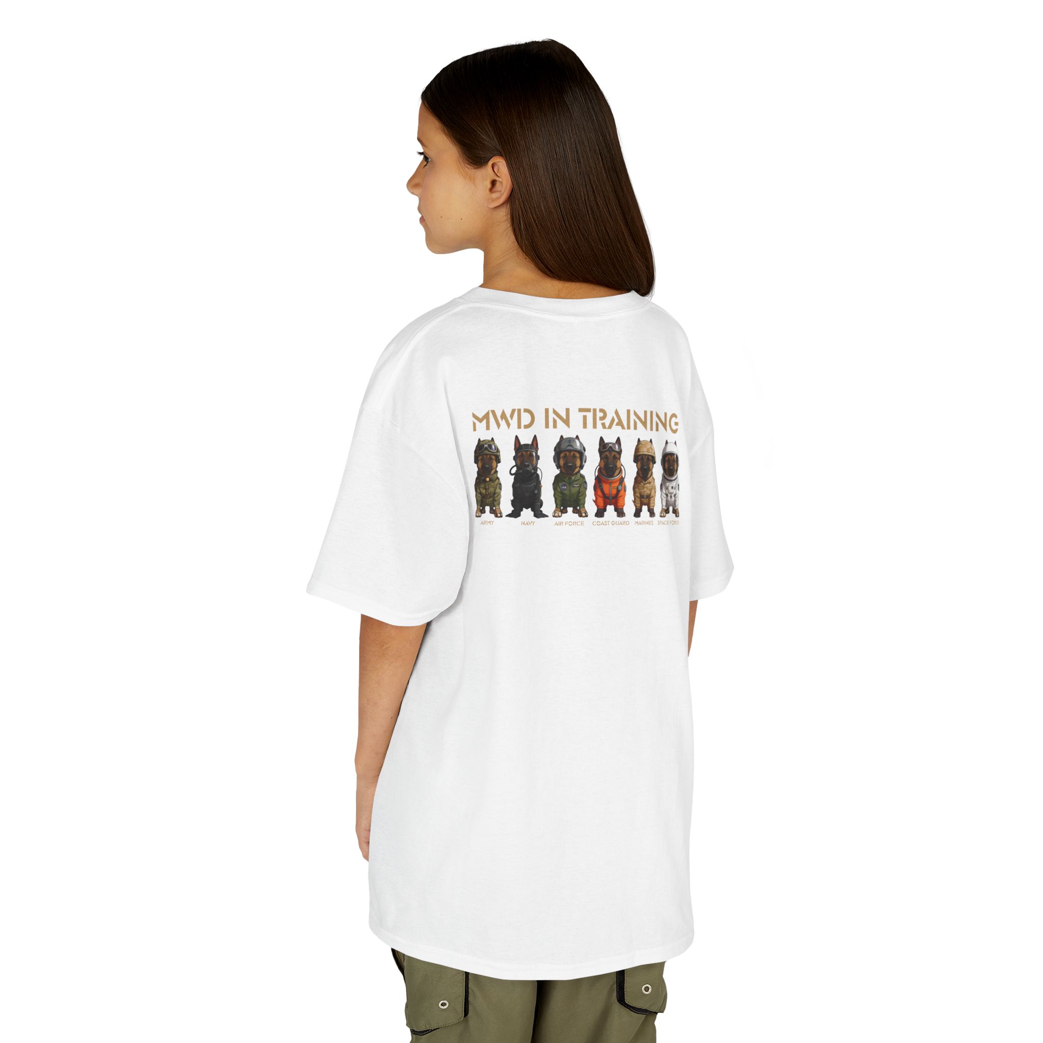 Kids Tee — 'MWD In Training' Cute Puppy Lineup Shirt - Image 2