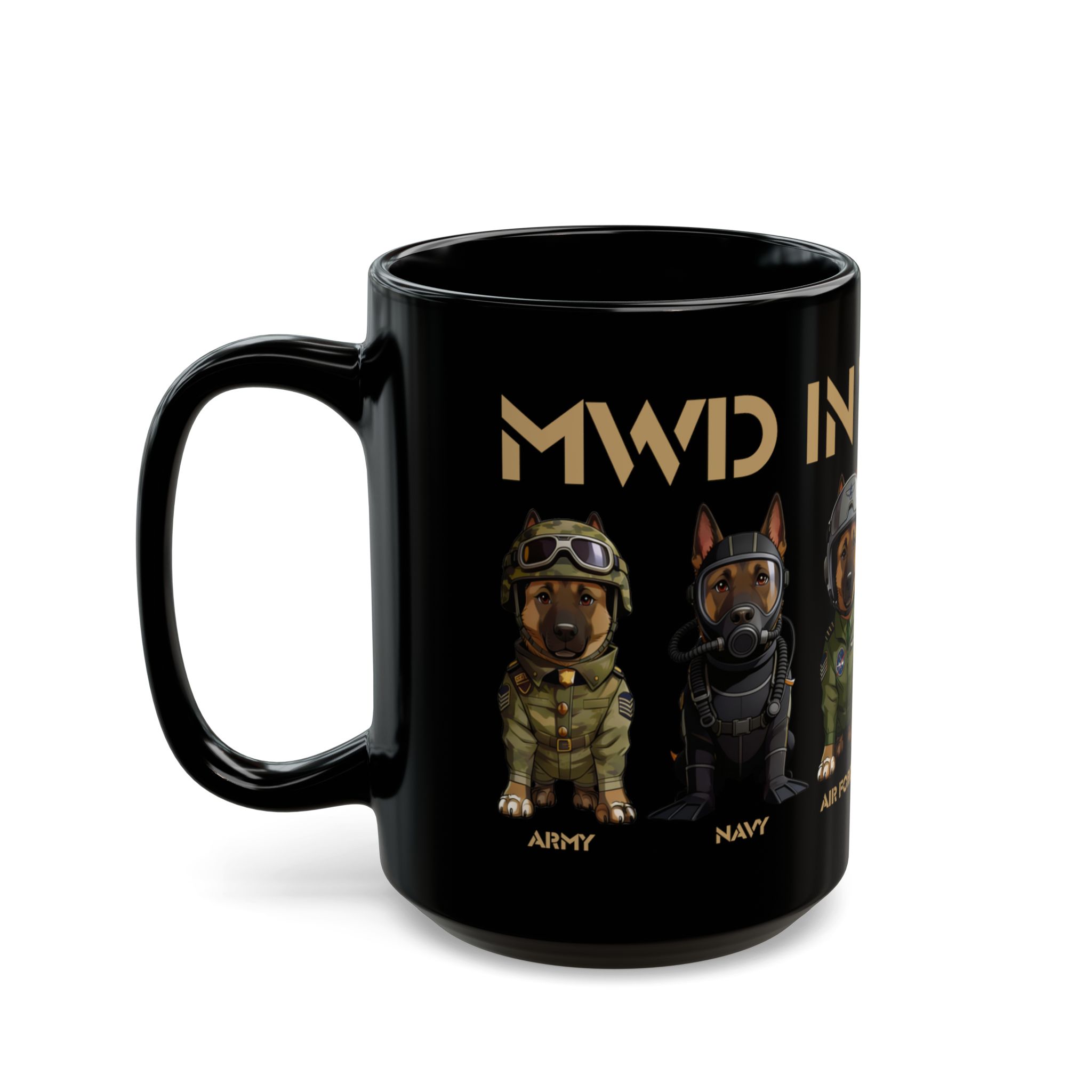 K9s In Training Mug — Military & Space Force Dog Crew 11oz/15oz Black Coffee Cup - Image 7
