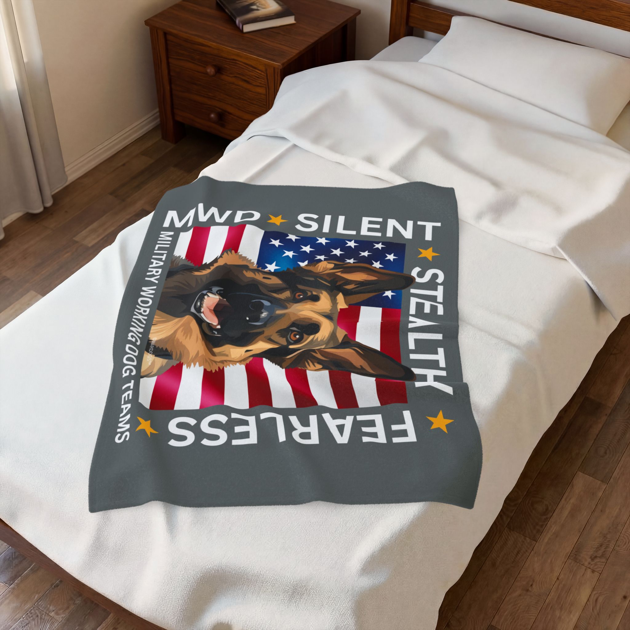 Velveteen Blanket - Silent. Stealthy. Fearless. German Shepherd Art. - Image 12