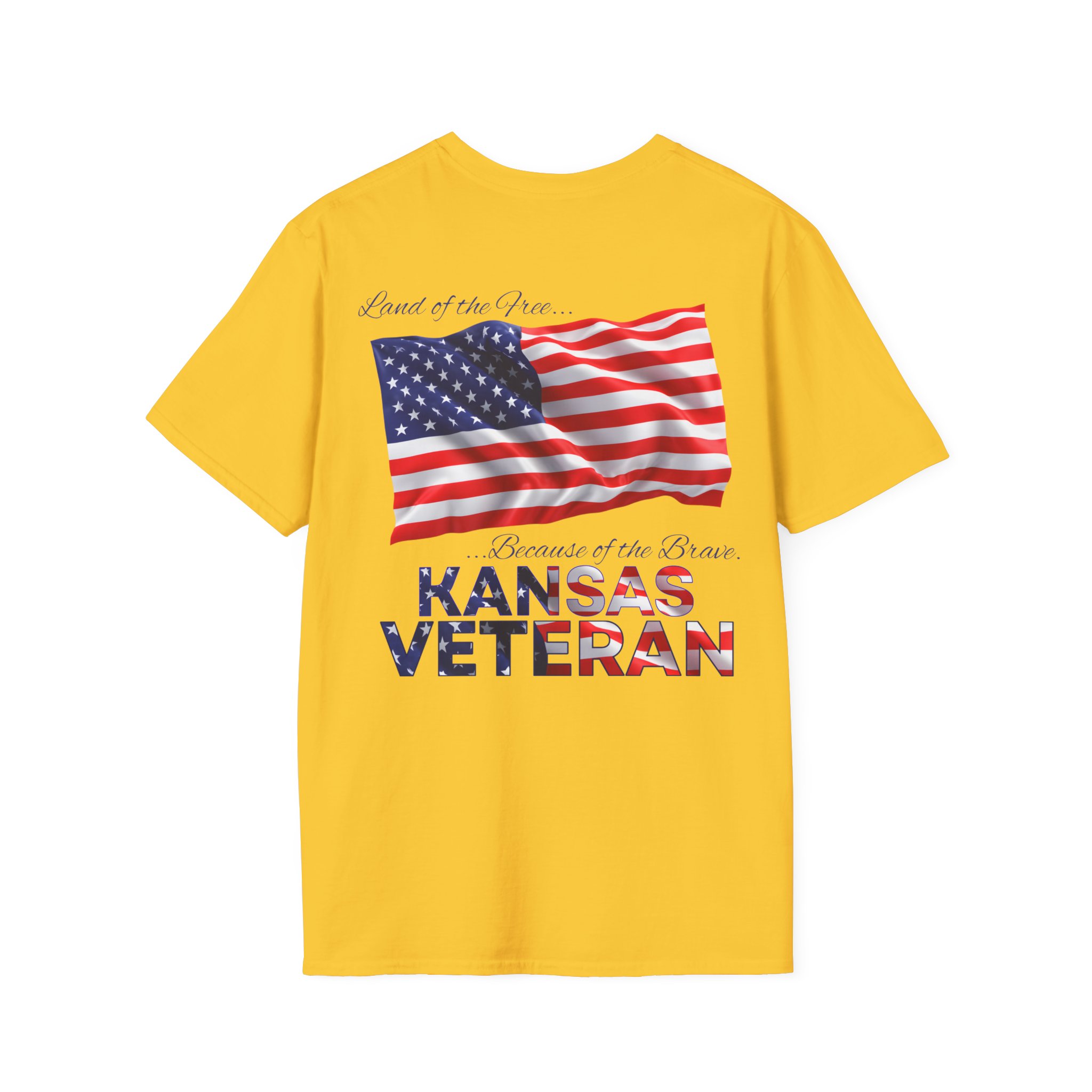 Kansas Veteran T-Shirt — Home of the Brave American Flag Memorial Tee - Image 21