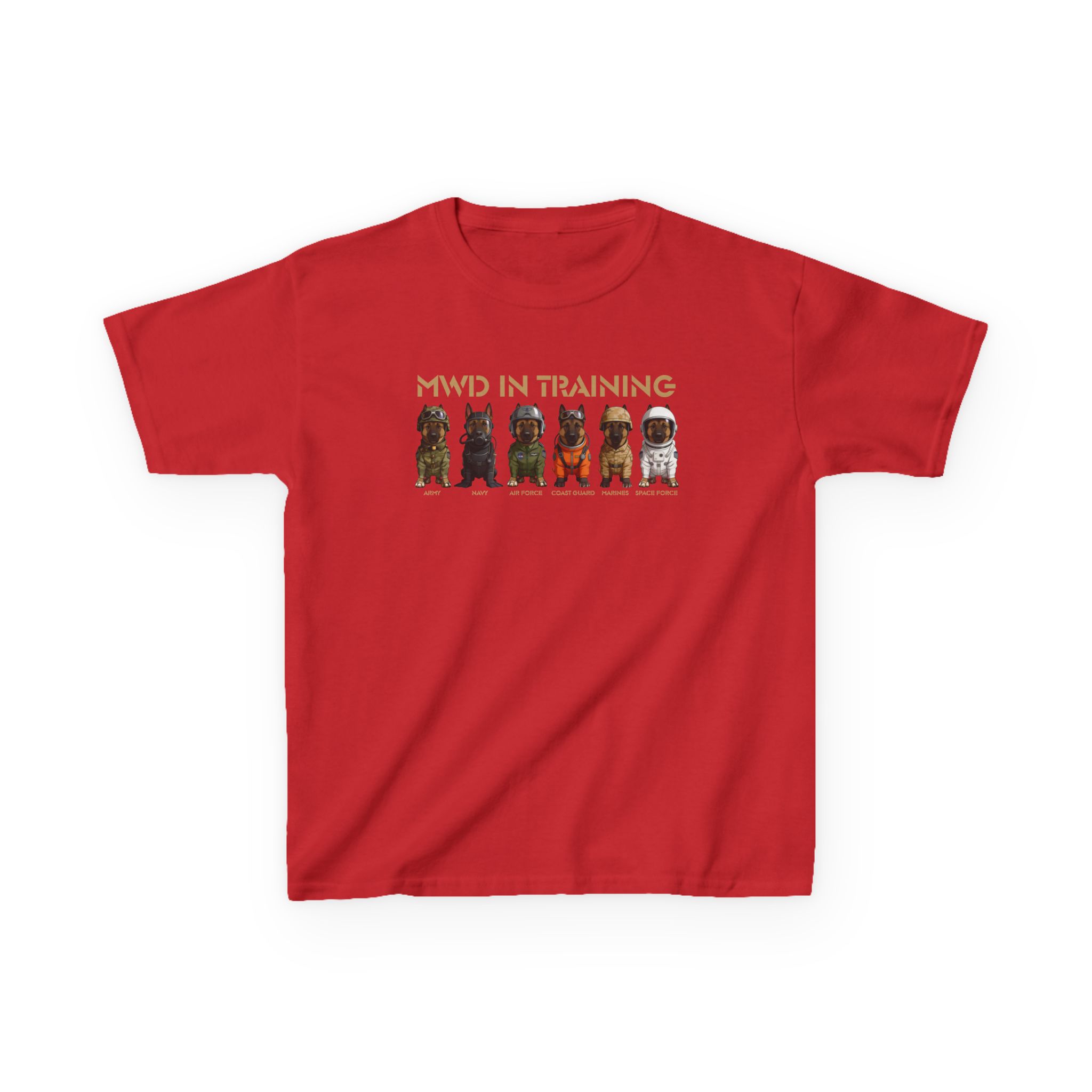 Kids Tee - "MWD Training" Cute Military Working Dog Puppies Shirt for Children - Image 31