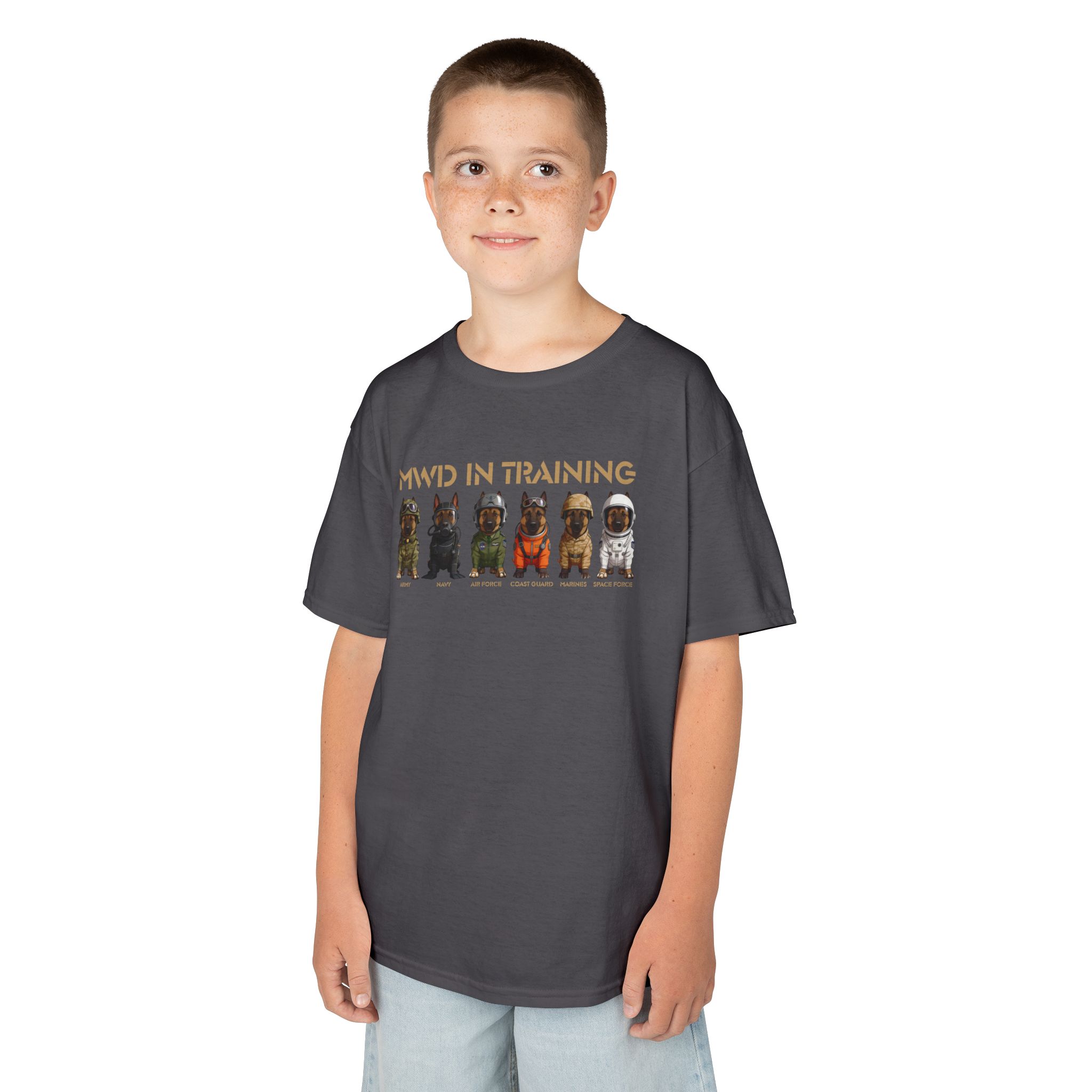 Kids Tee - "MWD Training" Cute Military Working Dog Puppies Shirt for Children - Image 20