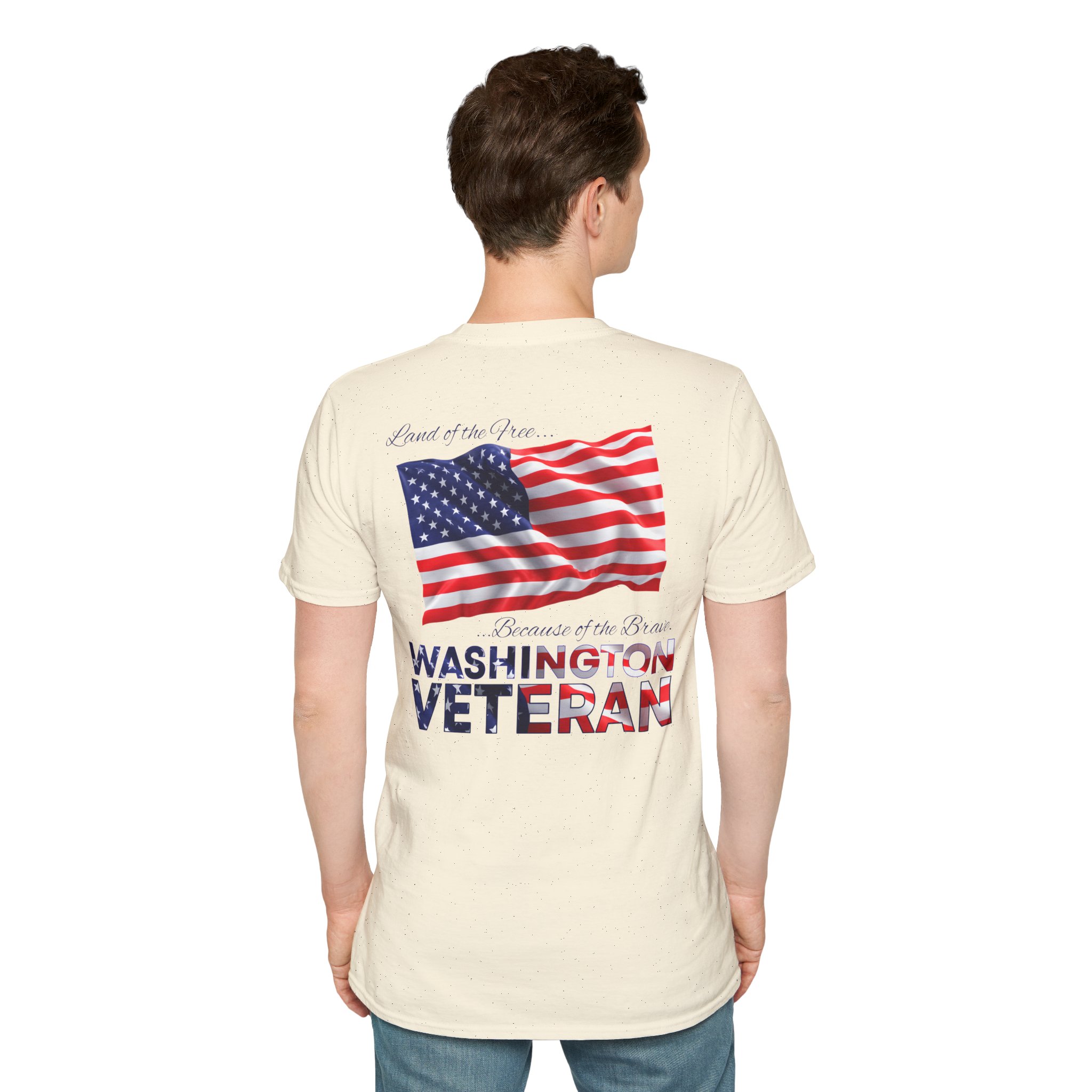 Washington Veteran T-Shirt — Home of the Brave American Flag Memorial Tee - Image 15