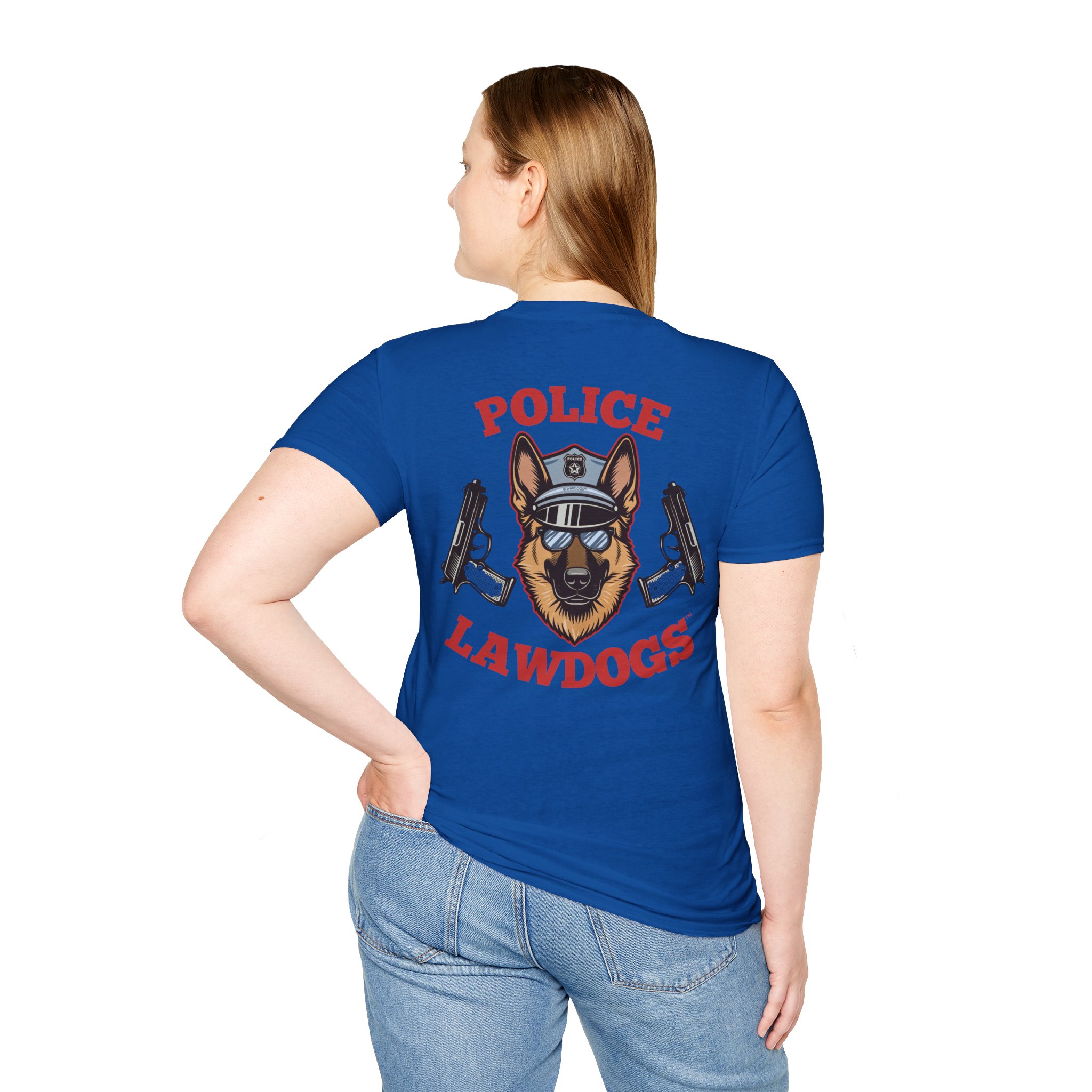 Police Lawdogs T-Shirt – K9 Handler German Shepherd Badge Tee -Back Design - Image 20