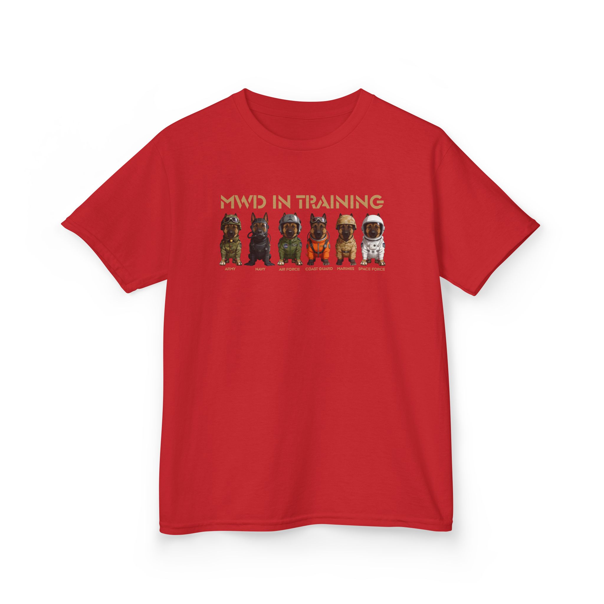 Kids Tee - "MWD Training" Cute Military Working Dog Puppies Shirt for Children - Image 33
