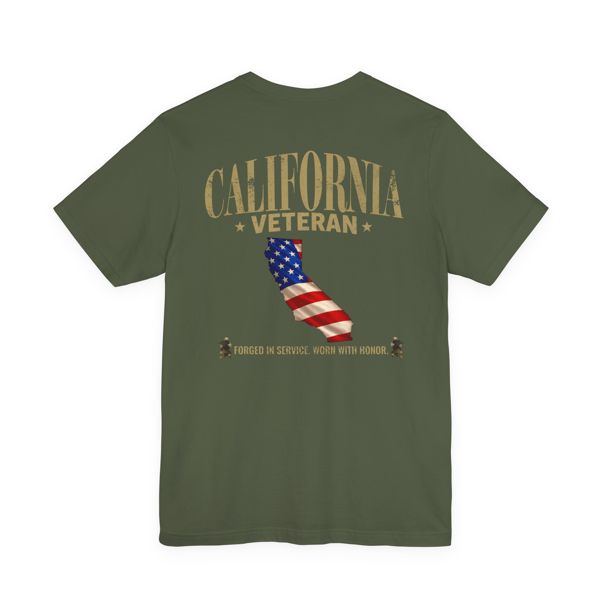 California Veteran T-Shirt — American Flag Map Military Tribute Tee - Image 11