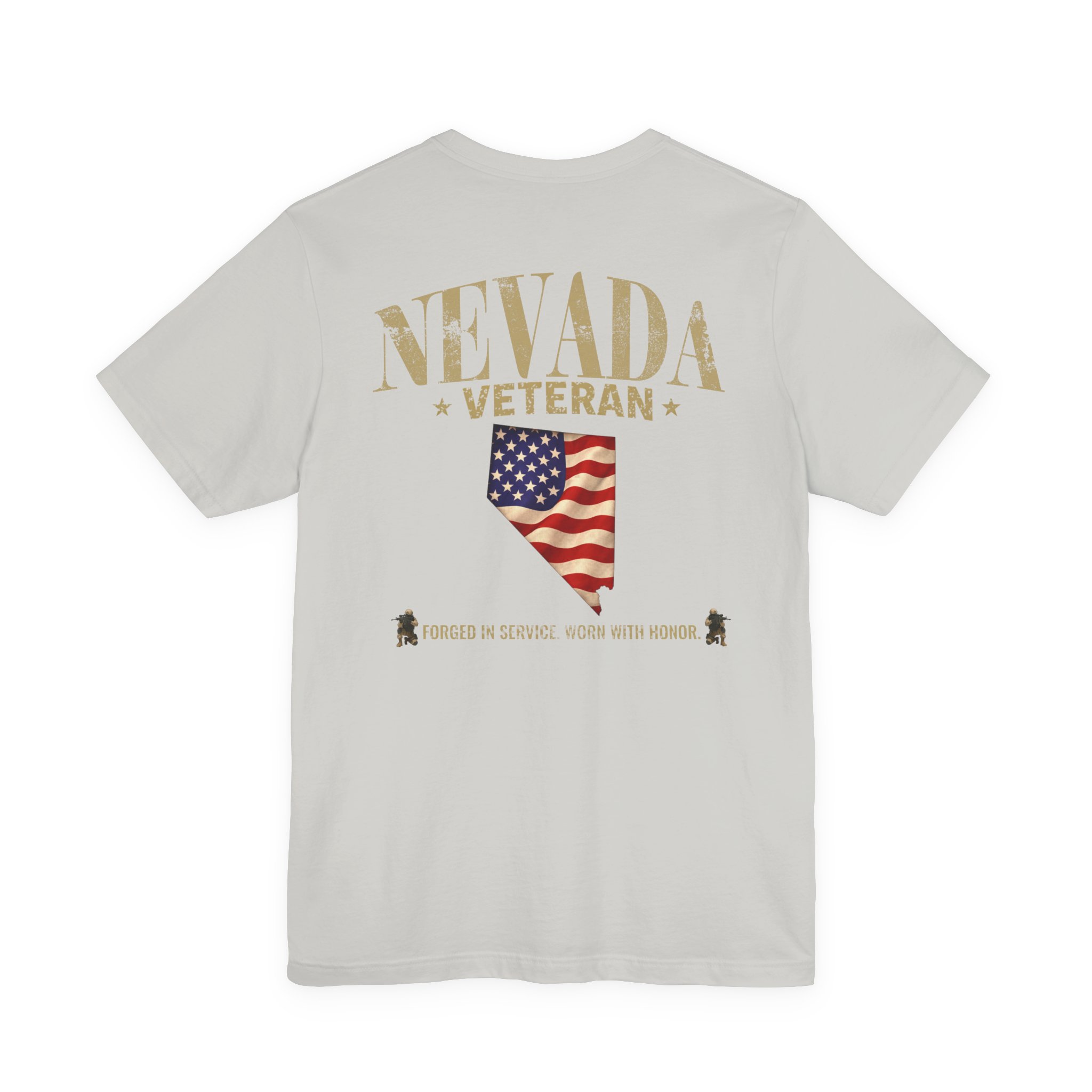 Nevada Veteran T-Shirt — American Flag Alaska Map Military Tribute Tee - Image 29