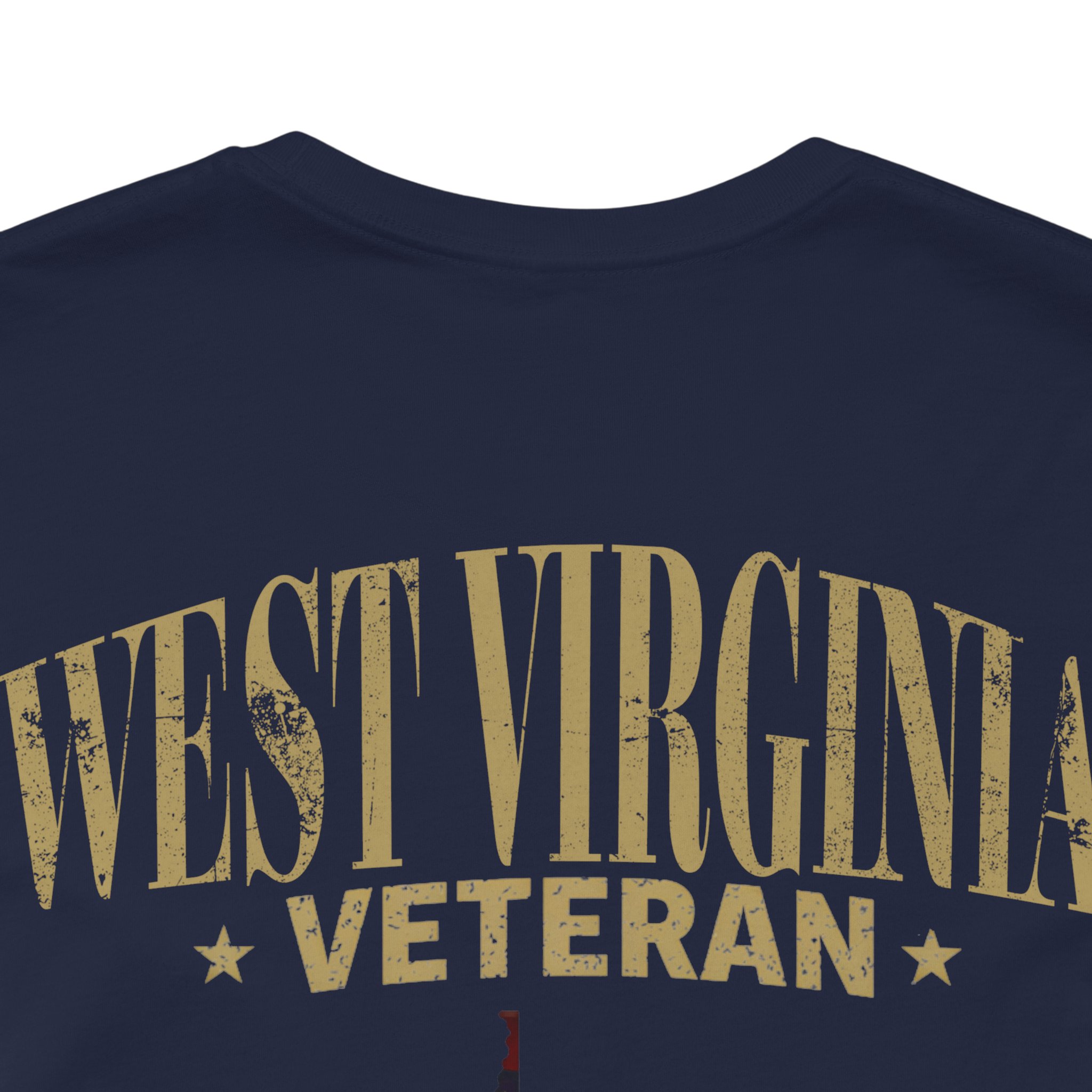 West Virginia Veteran T-Shirt — American Flag Map Military Tribute Tee - Image 16