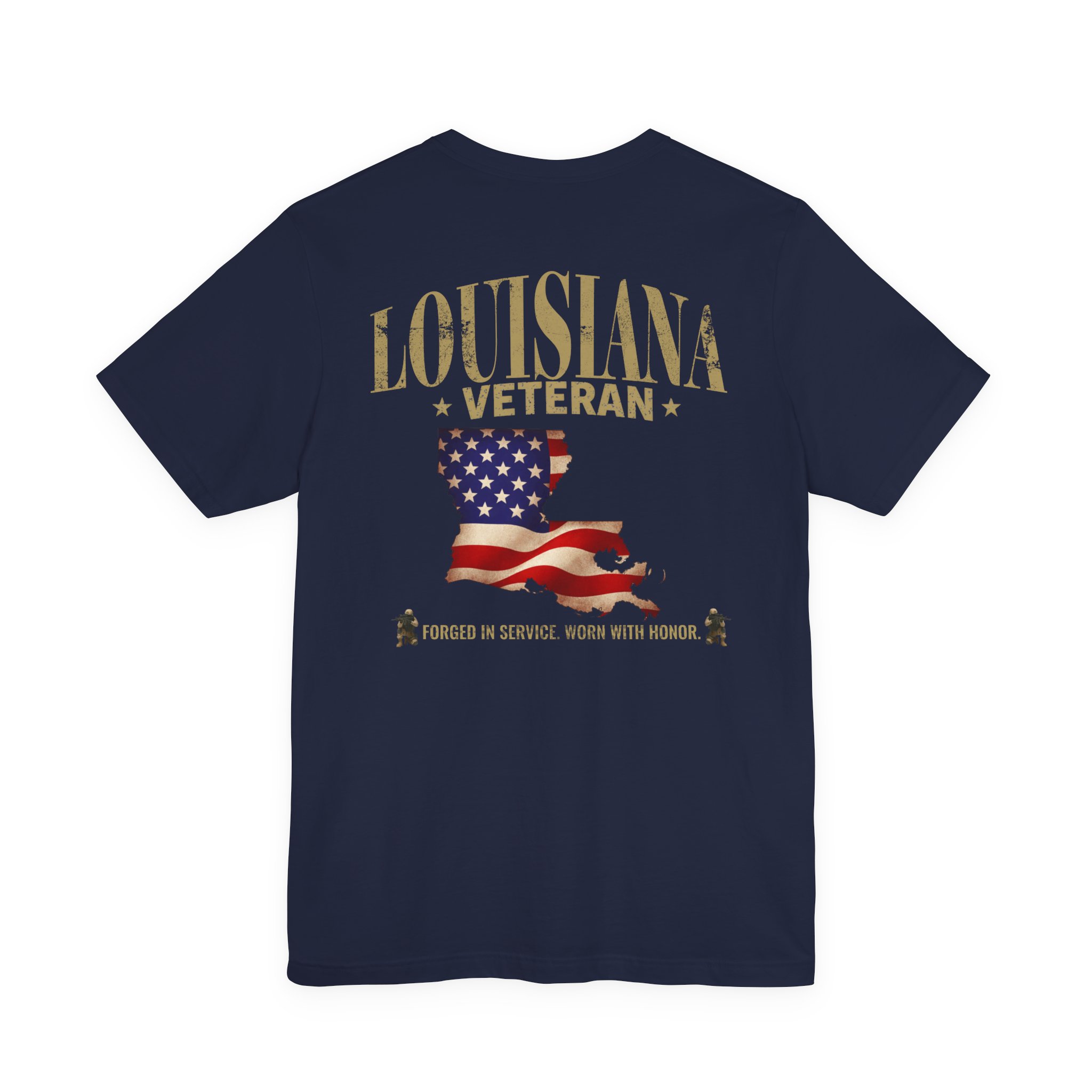 Louisiana Veteran T-Shirt — American Flag Alaska Map Military Tribute Tee - Image 21