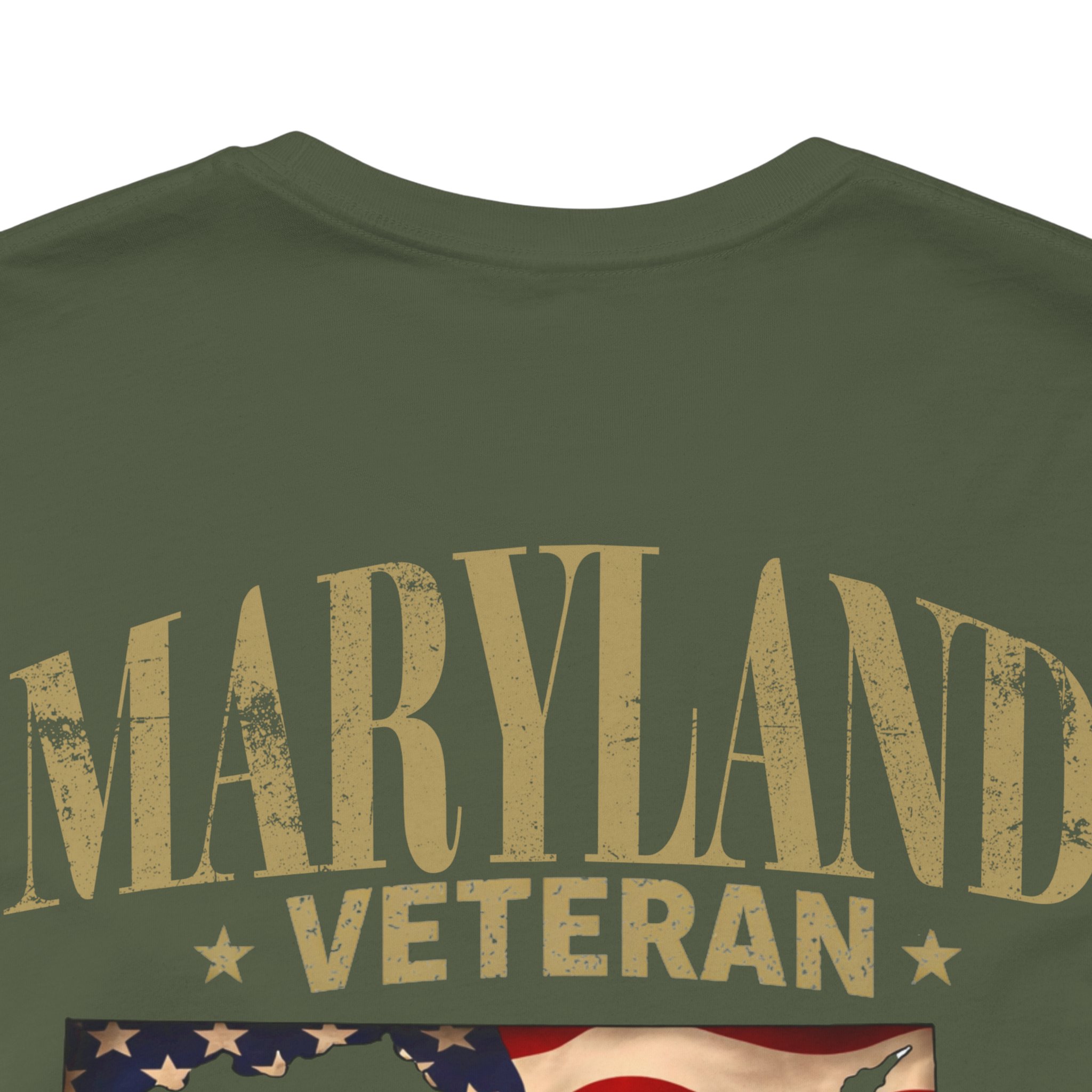 Maryland Veteran T-Shirt — American Flag Map Military Tribute Tee - Image 27