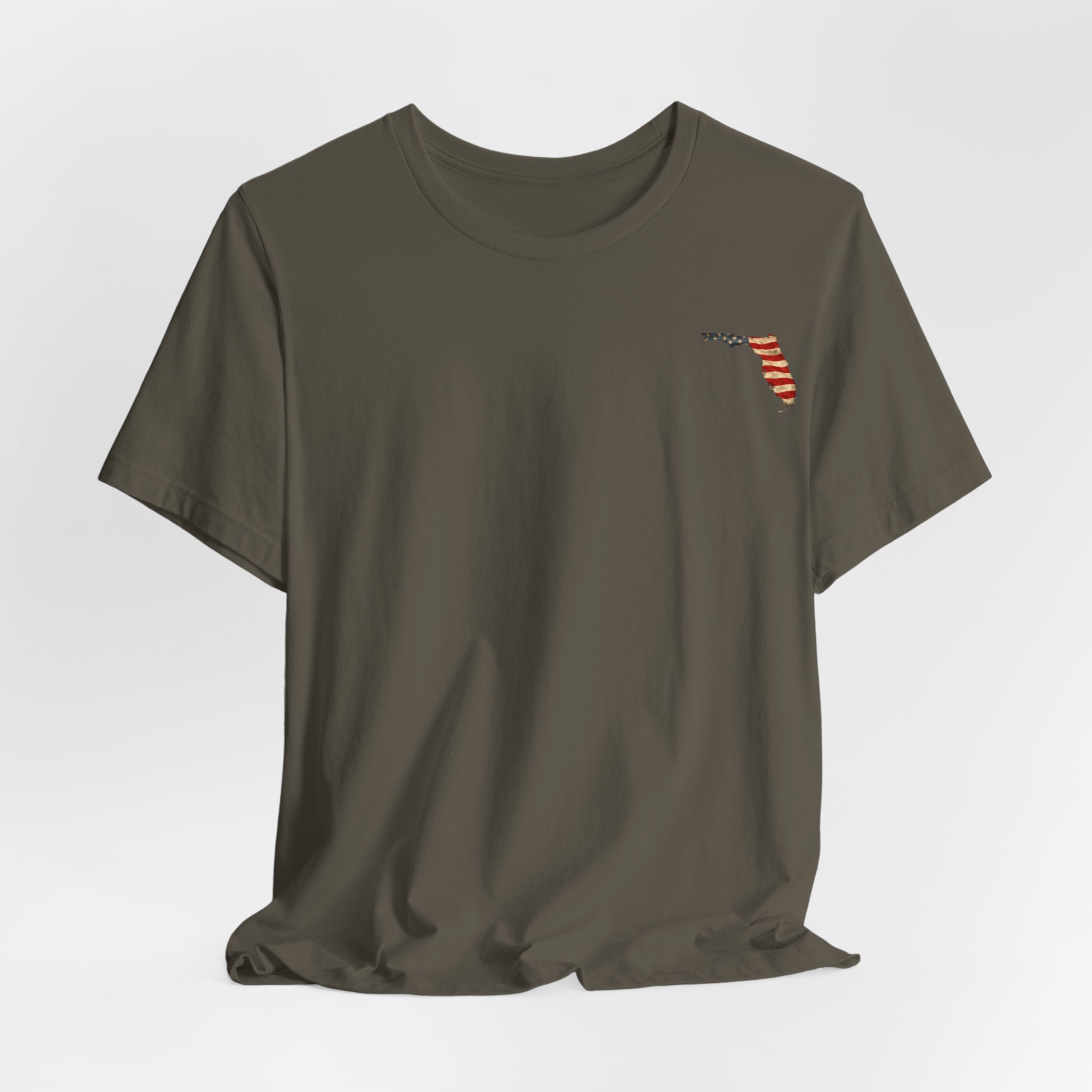 Florida Veteran T-Shirt — American Flag Map Military Tribute Tee - Image 4