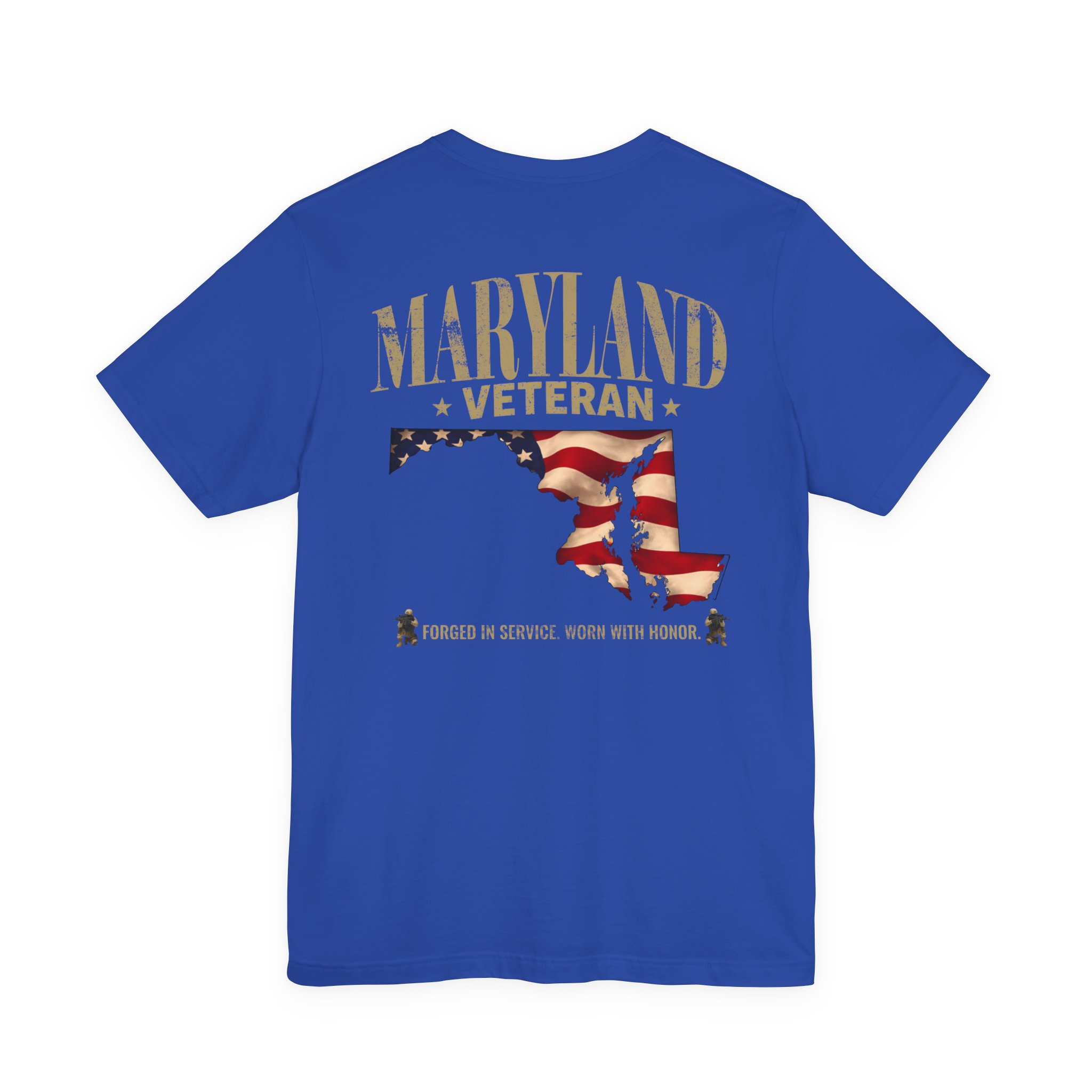 Maryland Veteran T-Shirt — American Flag Map Military Tribute Tee - Image 30