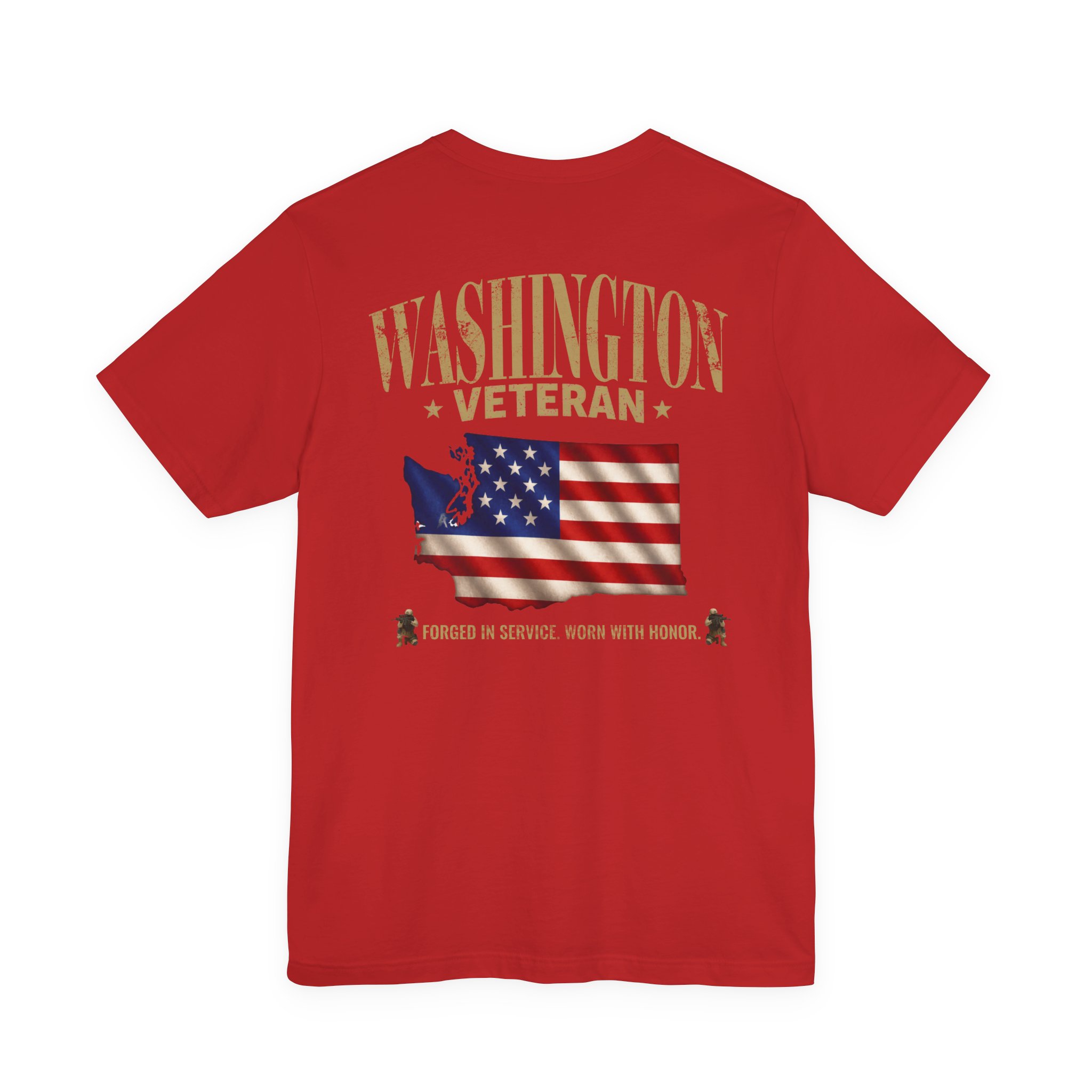 Washington Veteran T-Shirt — American Flag Map Military Tribute Tee - Image 47