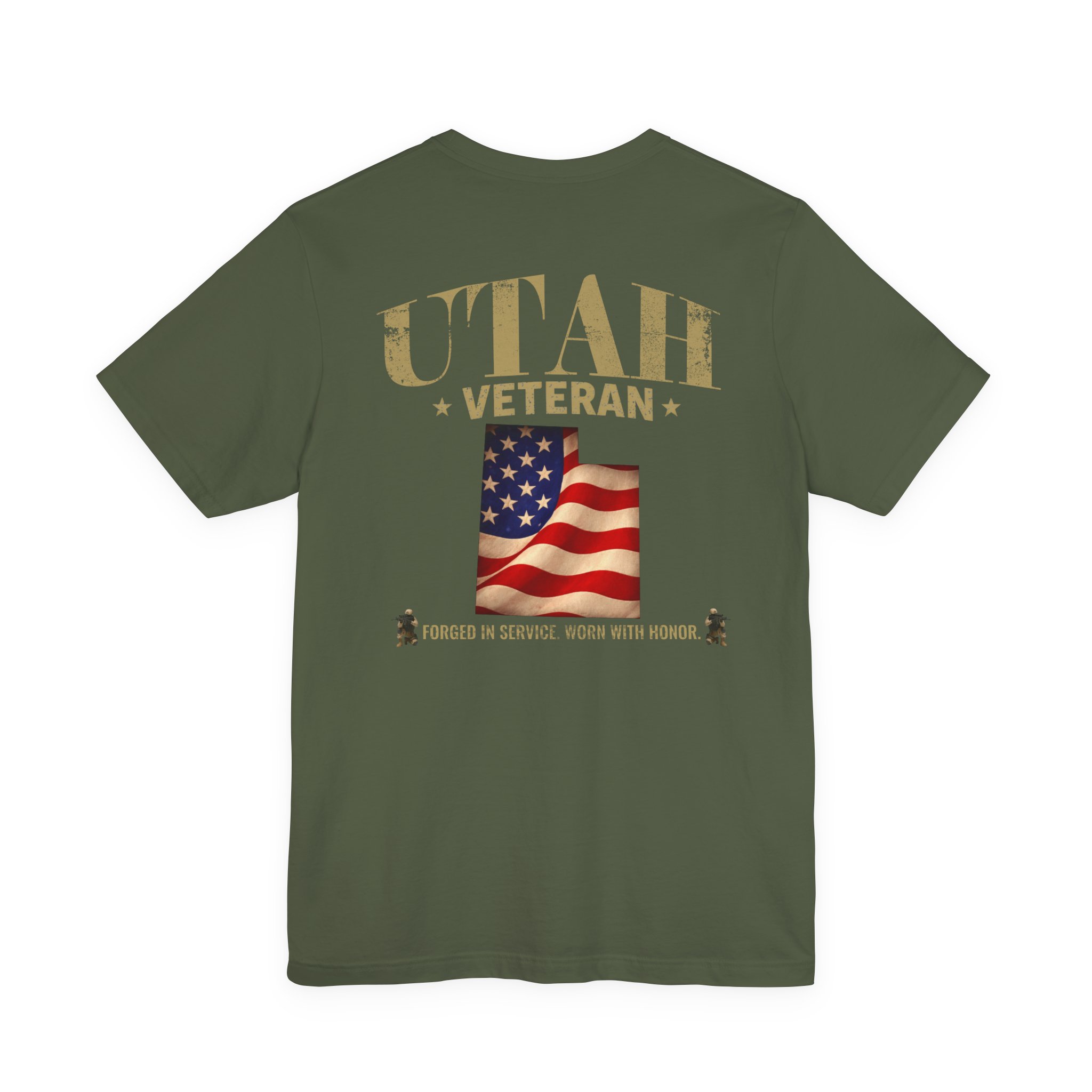 Utah Veteran T-Shirt — American Flag Map Military Tribute Tee - Image 47