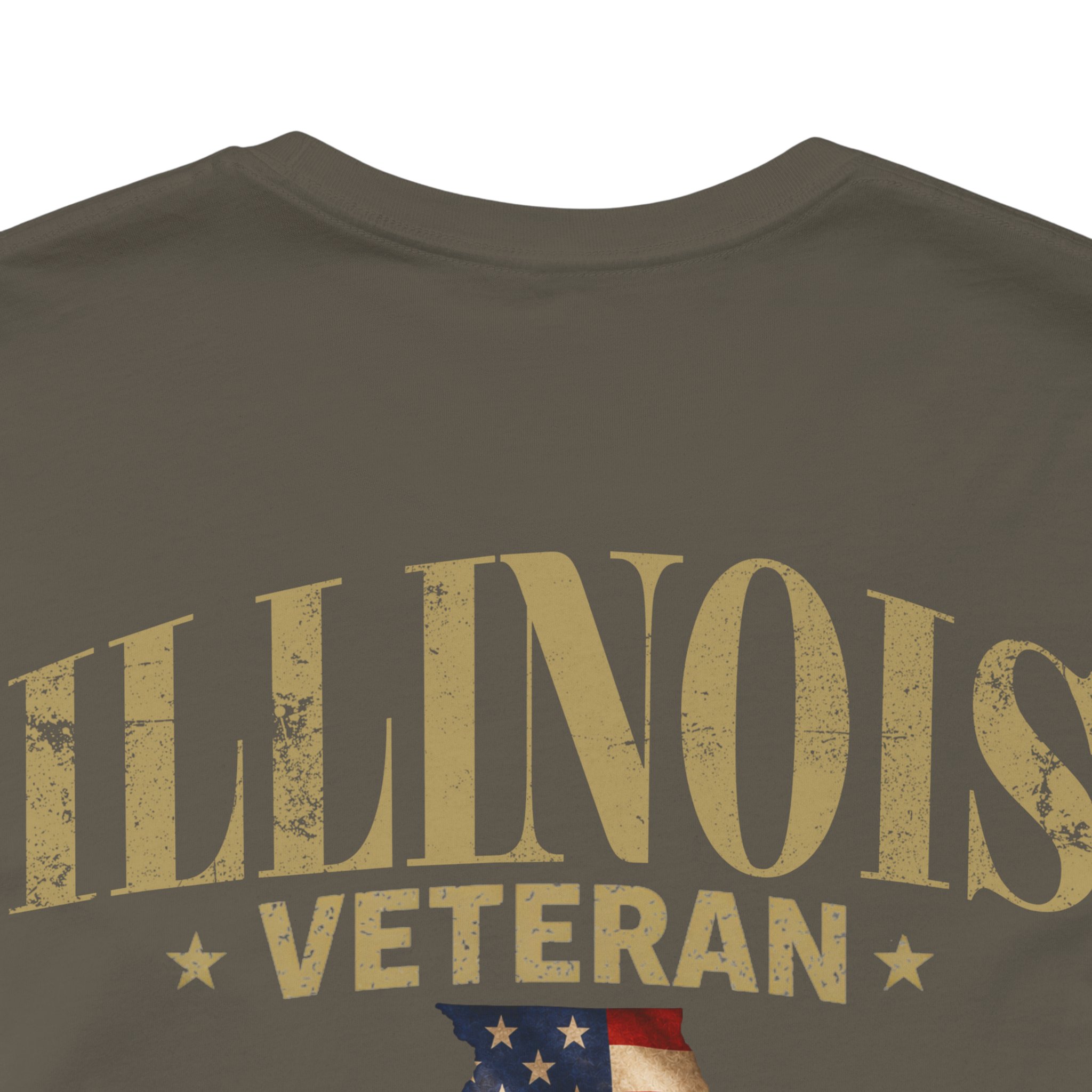 Illinois Veteran T-Shirt — American Flag Alaska Map Military Tribute Tee - Image 24