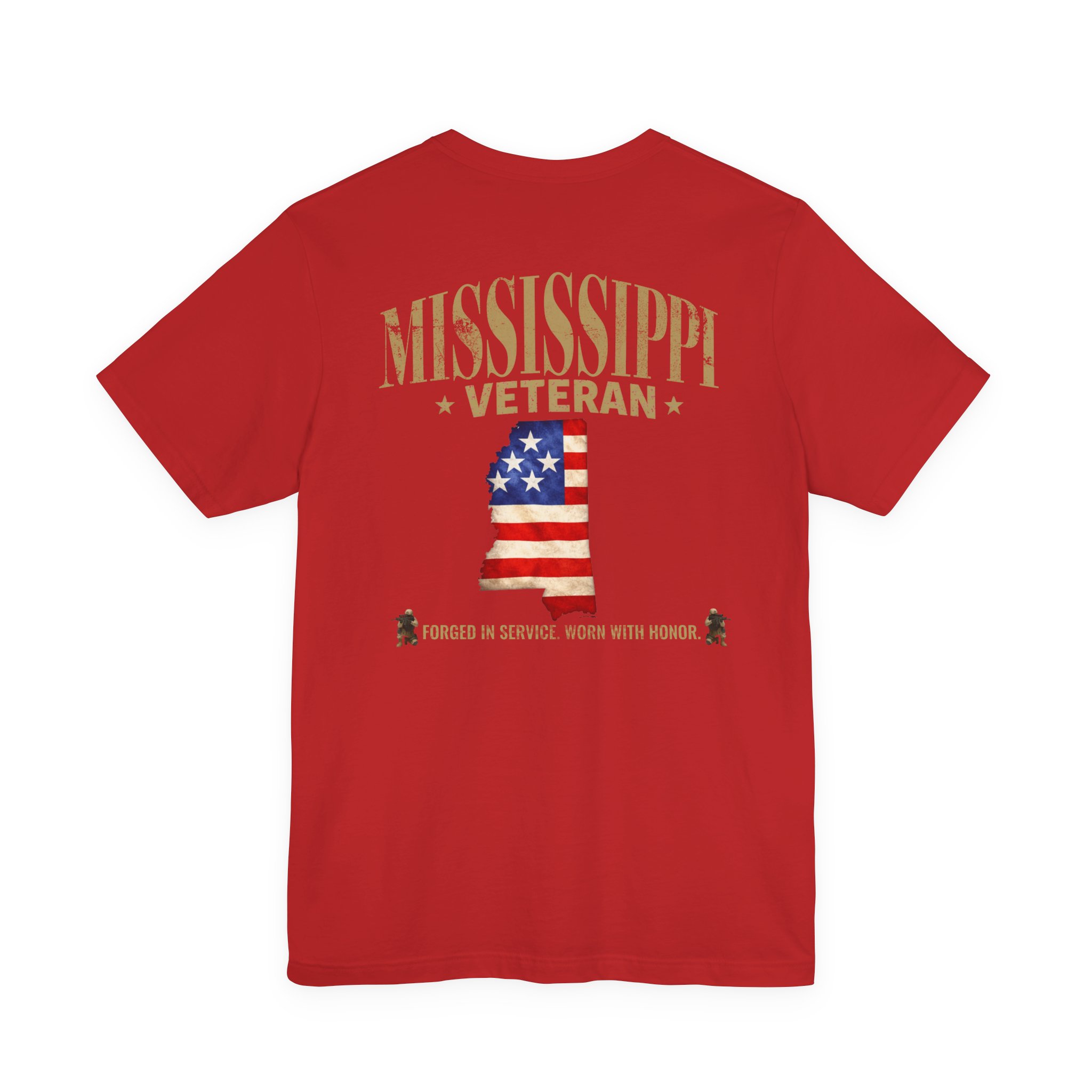 Mississippi Veteran T-Shirt — American Flag Alaska Map Military Tribute Tee - Image 25