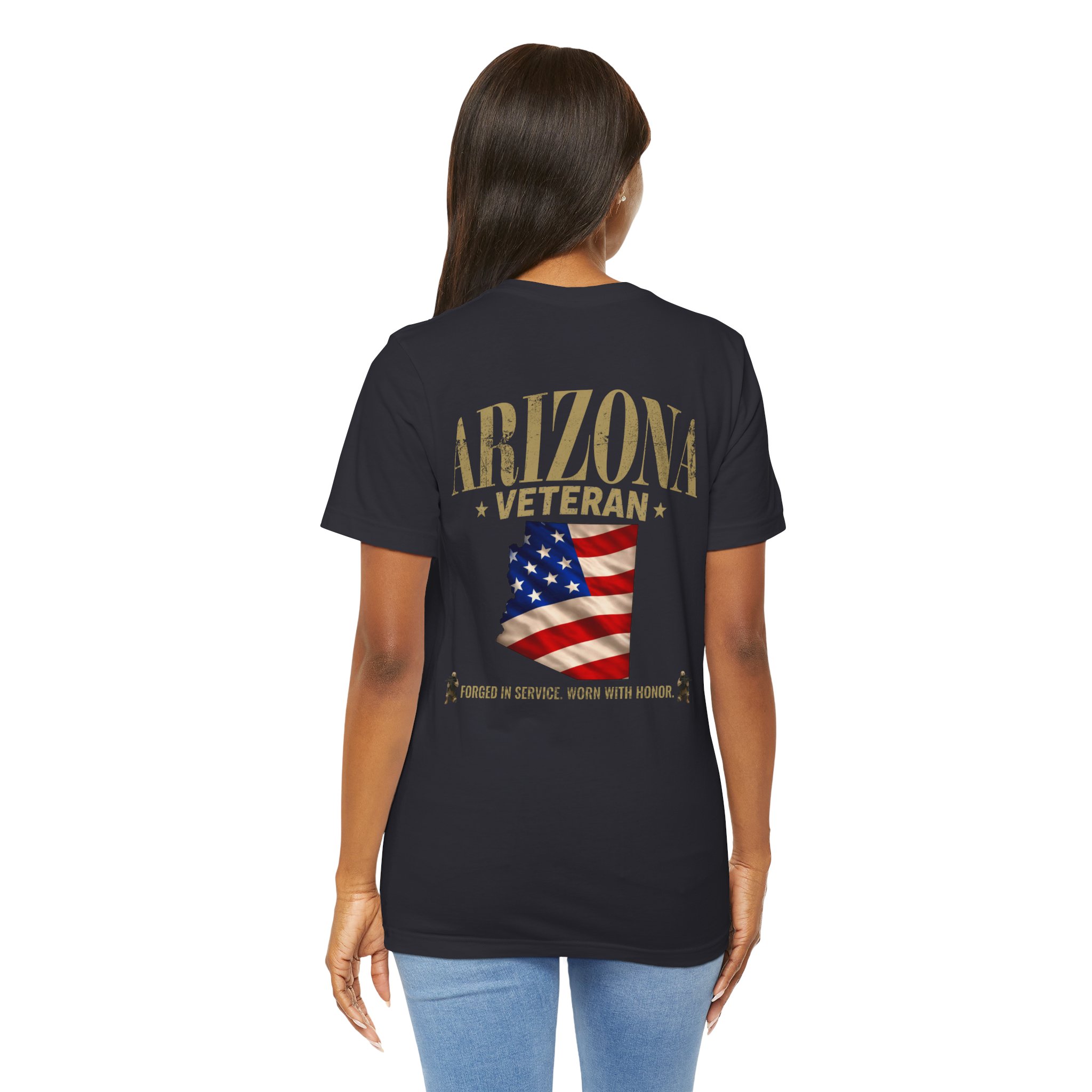 Arizona Veteran T-Shirt — American Flag Map Military Tribute Tee - Image 30