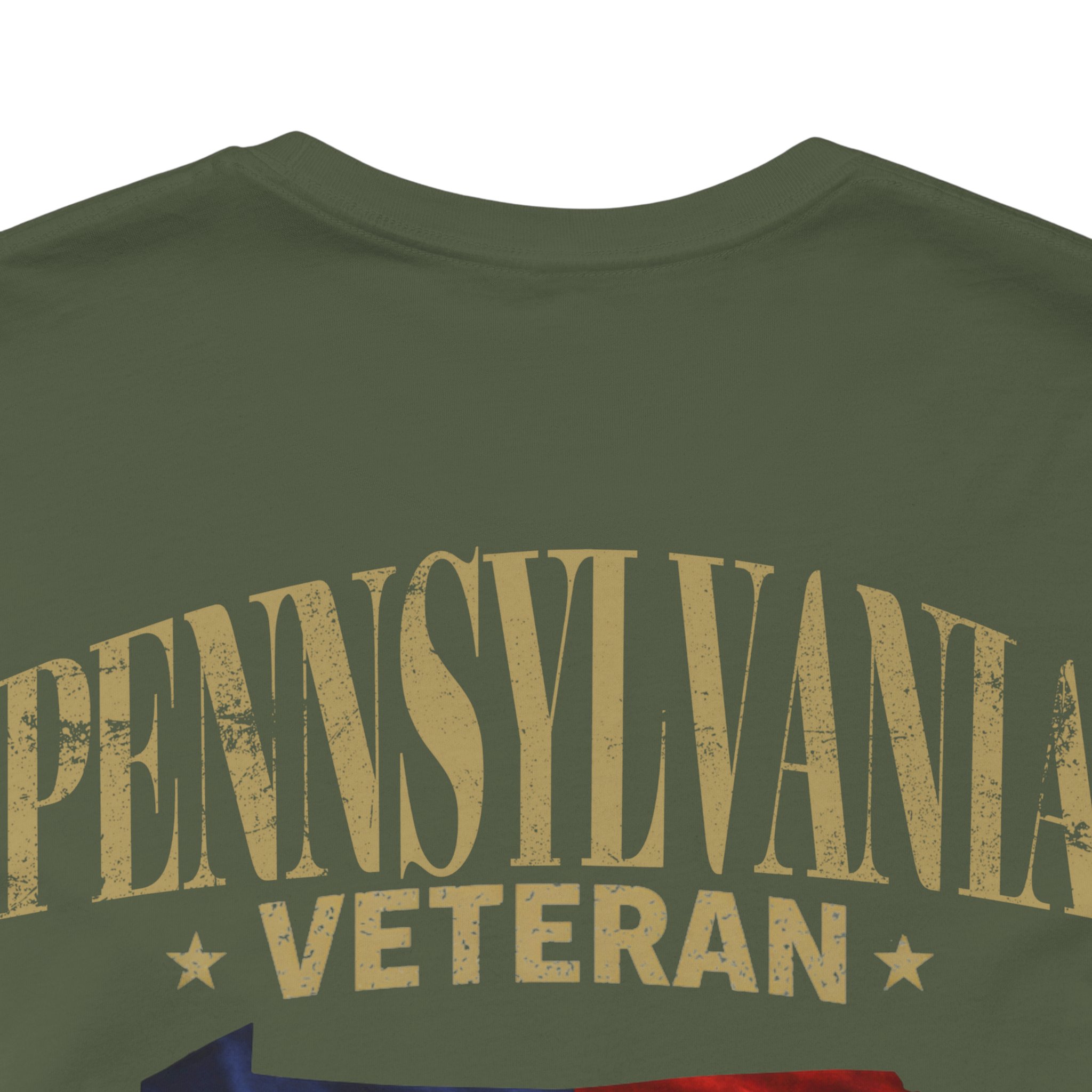 Pennsylvania Veteran T-Shirt — American Flag Map Military Tribute Tee - Image 3