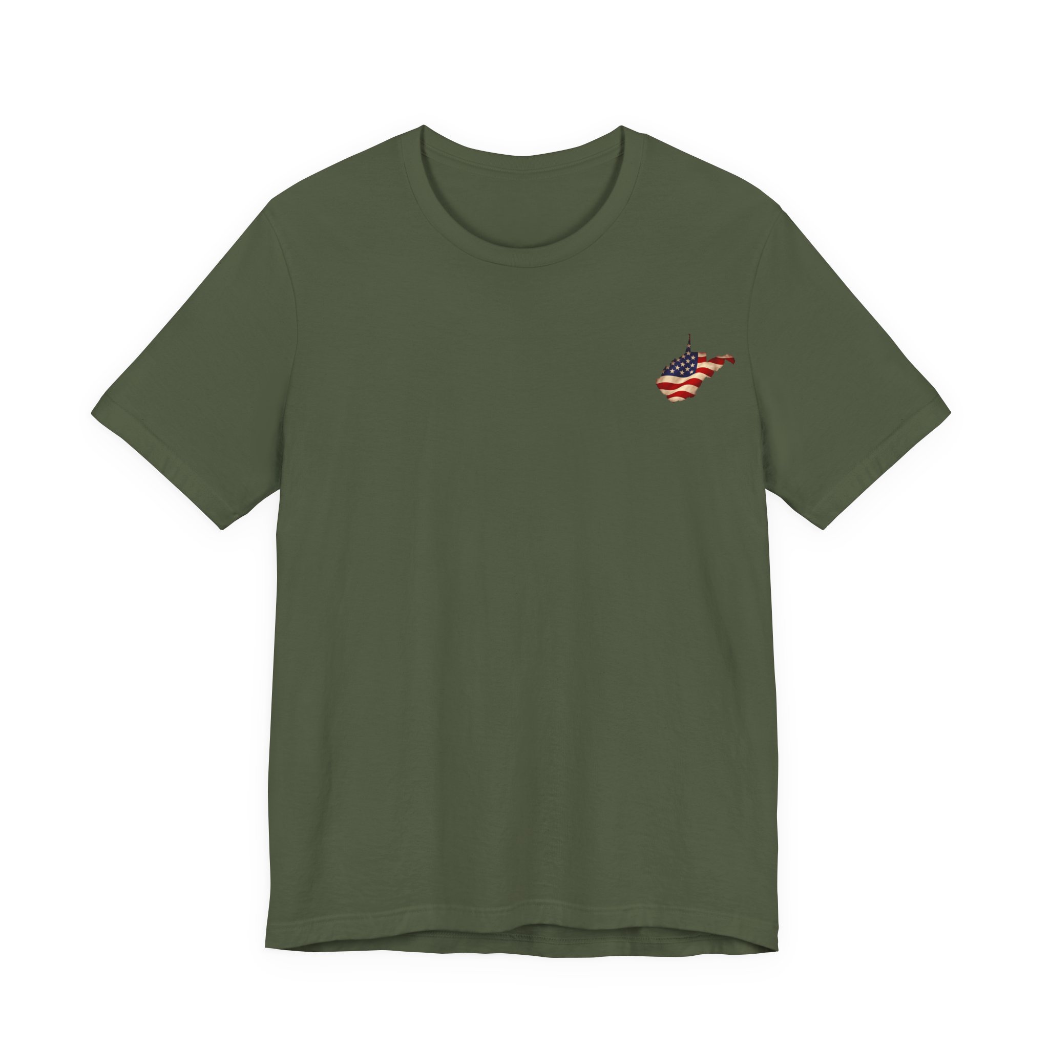 West Virginia Veteran T-Shirt — American Flag Map Military Tribute Tee - Image 36