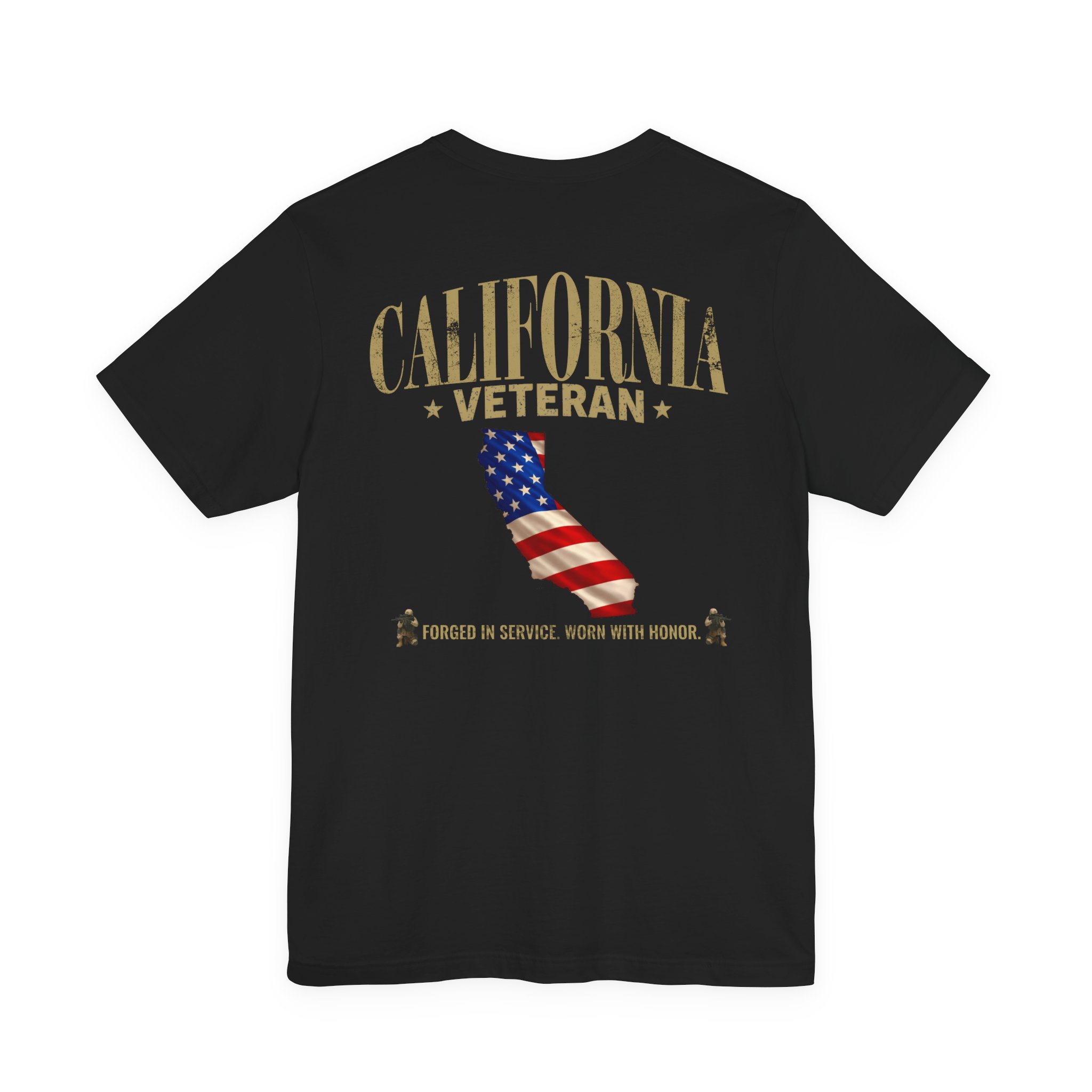 California Veteran T-Shirt — American Flag Map Military Tribute Tee - Image 8