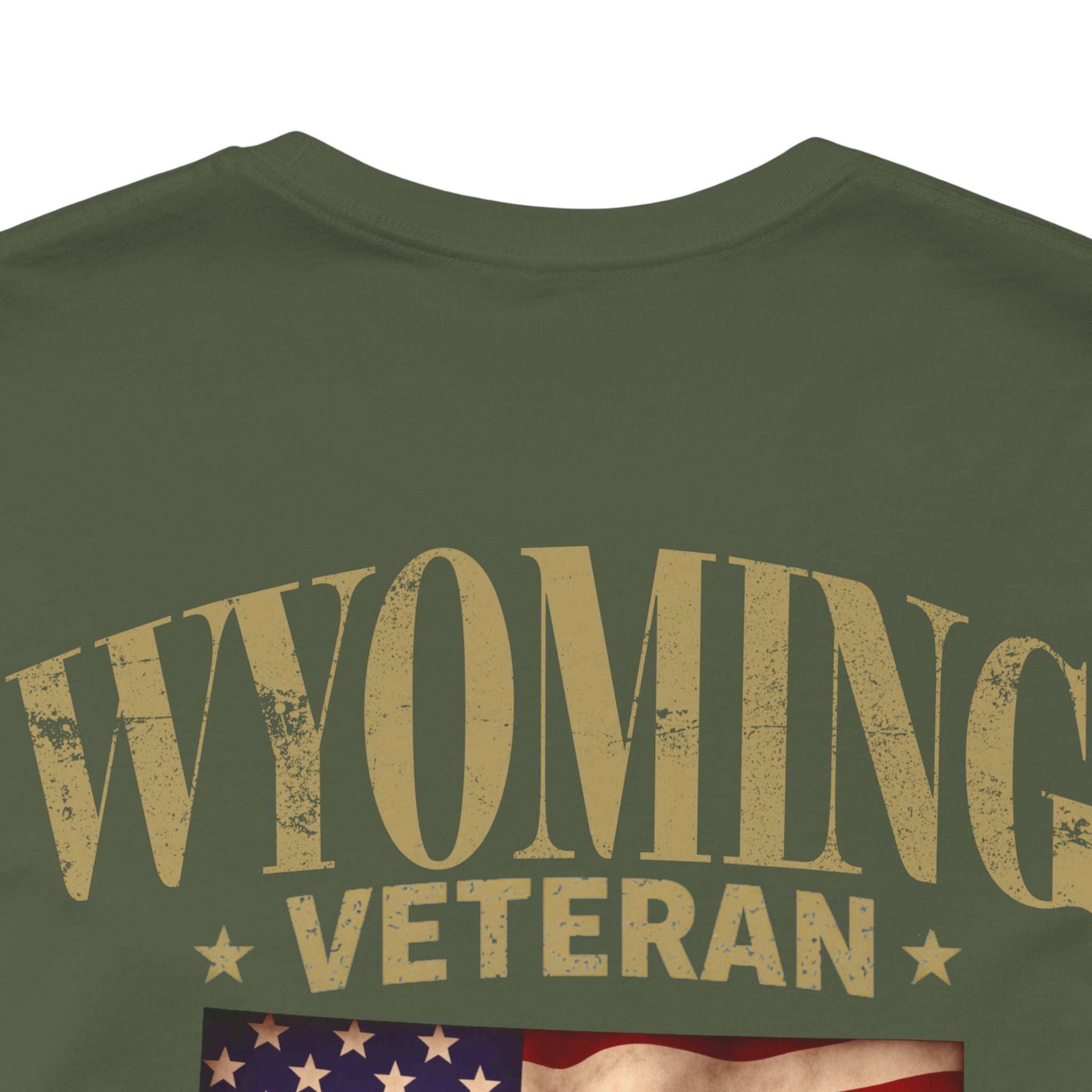 Wyoming Veteran T-Shirt — American Flag Map Military Tribute Tee - Image 11