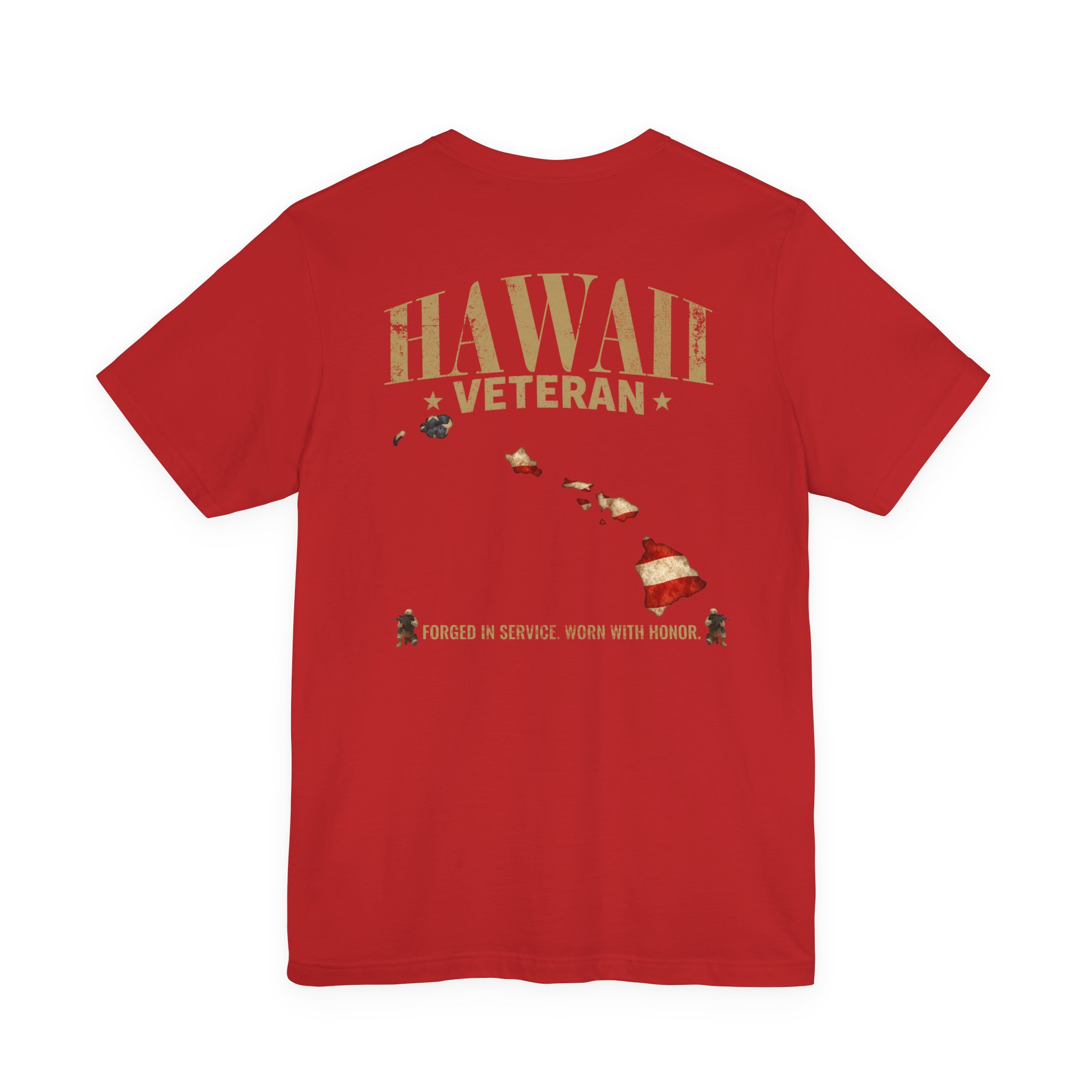 Hawaii Veteran T-Shirt — American Flag Map Military Tribute Tee - Image 47