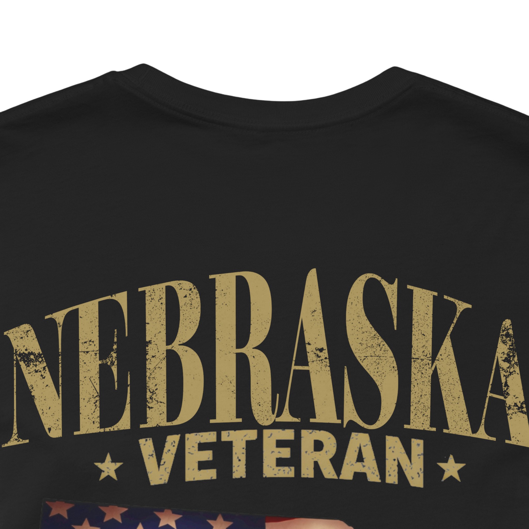 Nebraska Veteran T-Shirt — American Flag Map Military Tribute Tee - Image 29