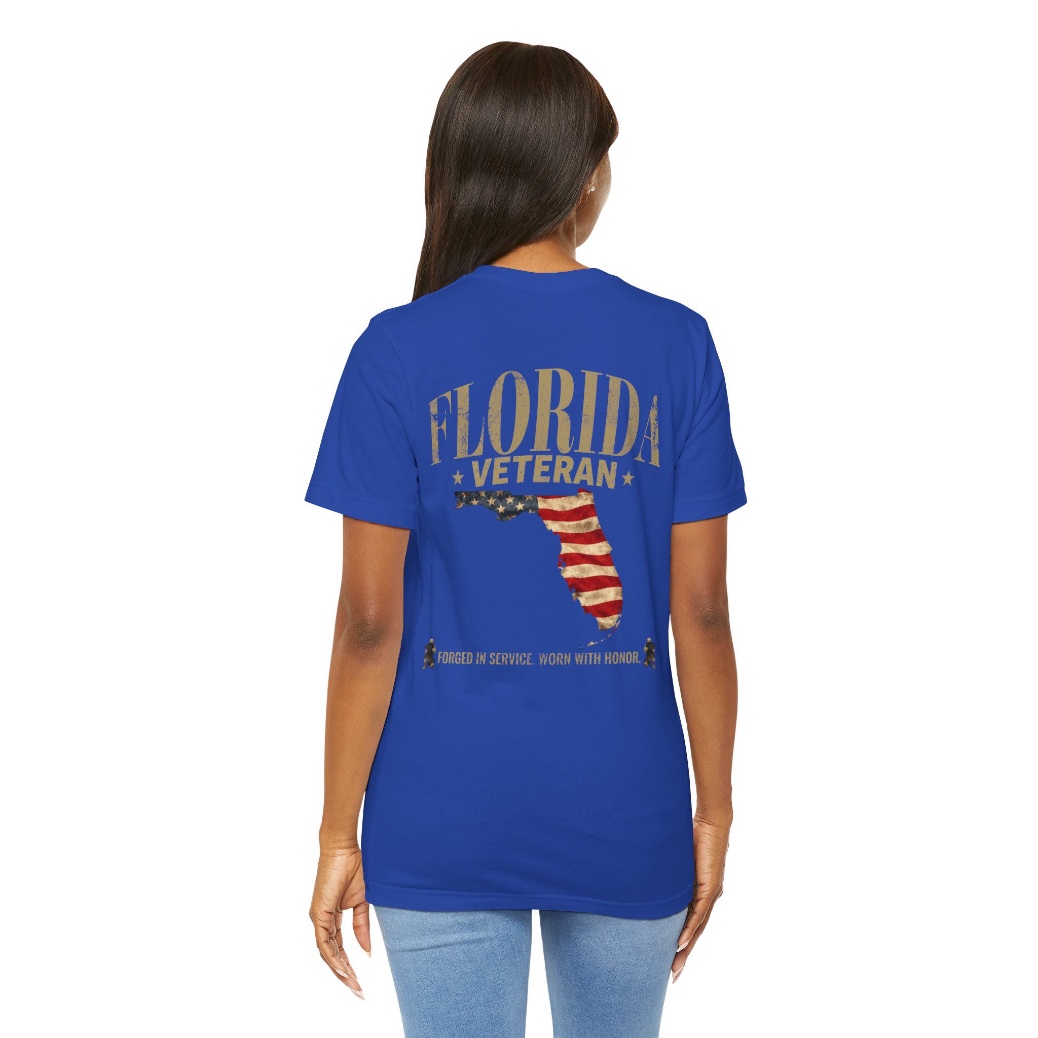 Florida Veteran T-Shirt — American Flag Map Military Tribute Tee - Image 40