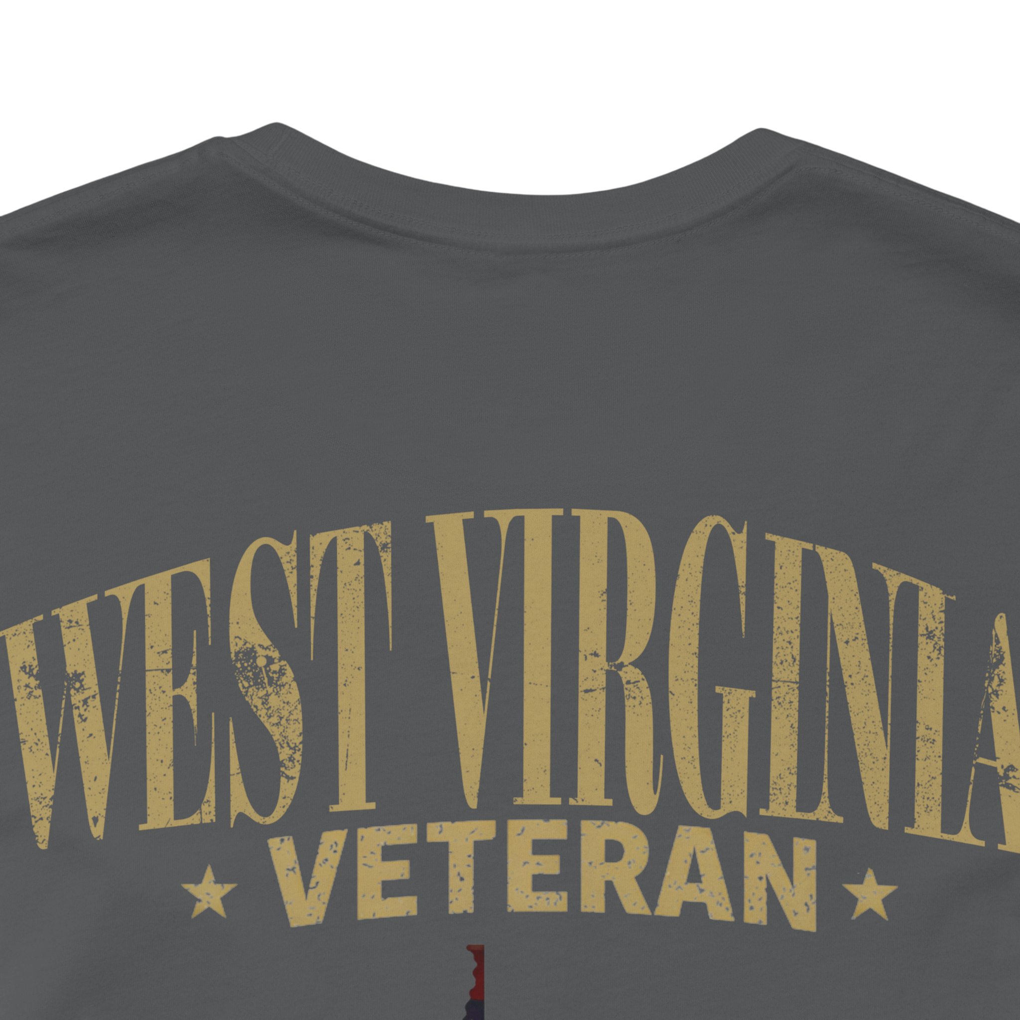 West Virginia Veteran T-Shirt — American Flag Map Military Tribute Tee - Image 44