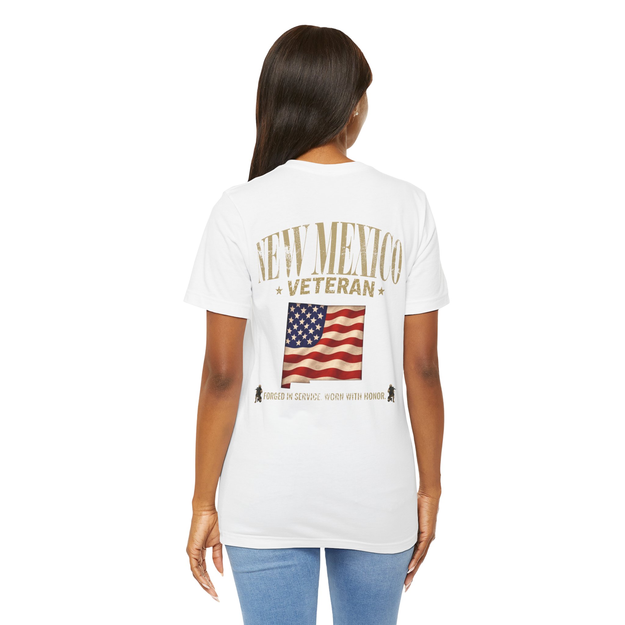 New Mexico Veteran T-Shirt — American Flag Map Military Tribute Tee - Image 4