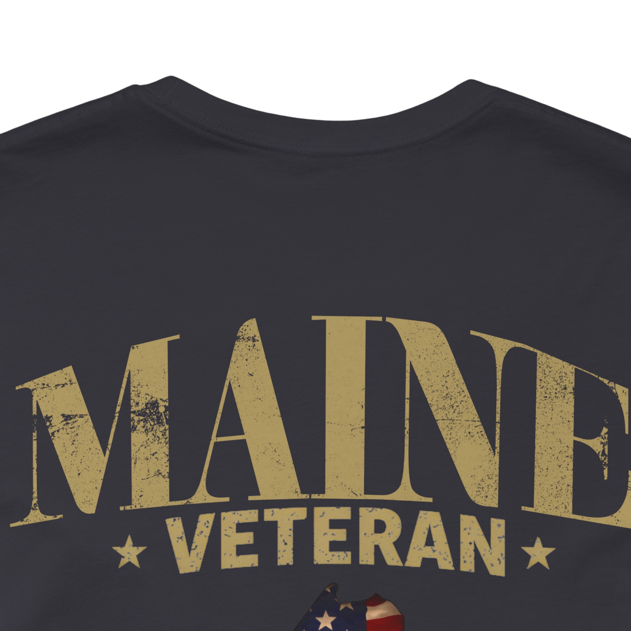 Maine Veteran T-Shirt — American Flag Map Military Tribute Tee - Image 34