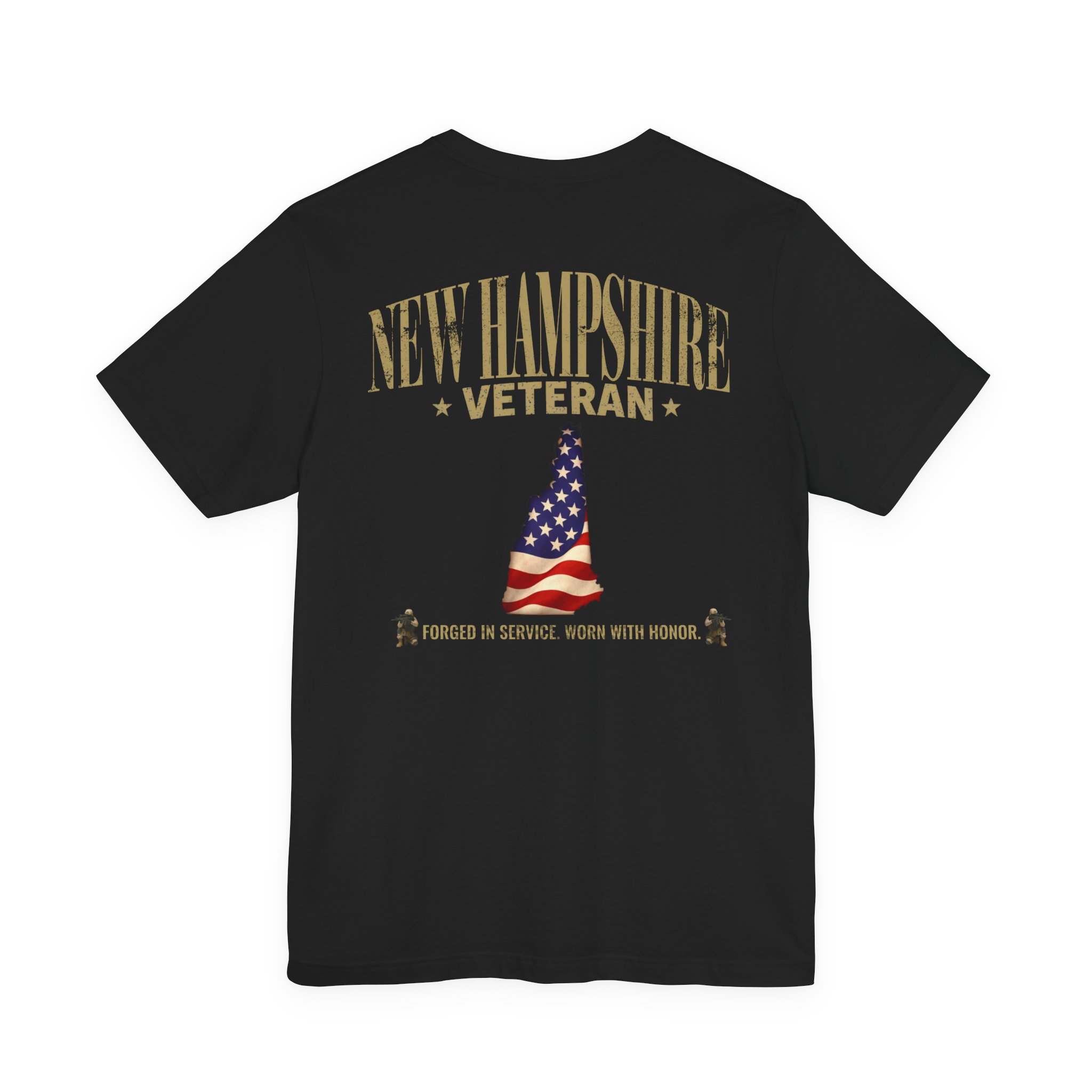New Hampshire Veteran T-Shirt — American Flag Map Military Tribute Tee - Image 22