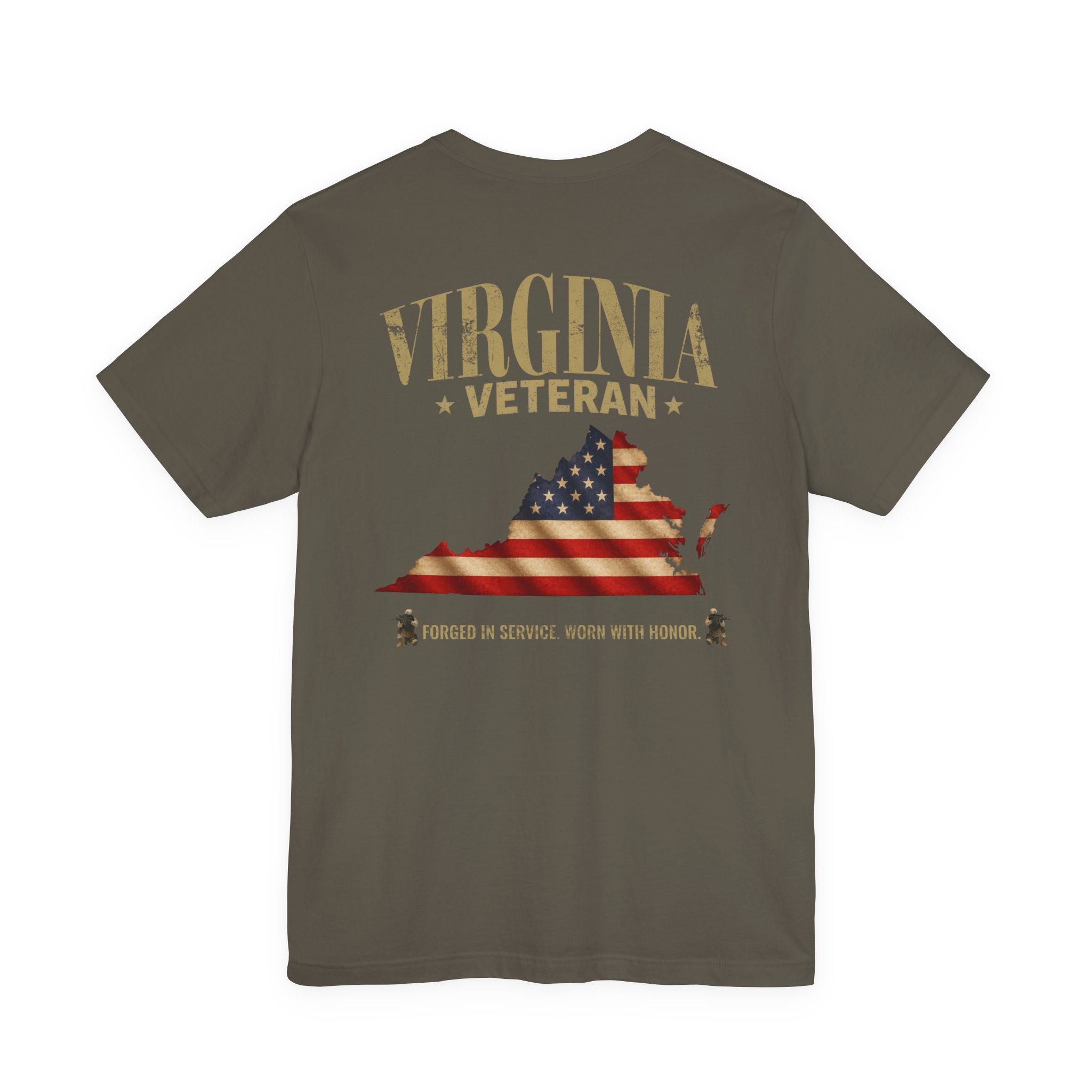Virginia Veteran T-Shirt — American Flag Map Military Tribute Tee - Image 17