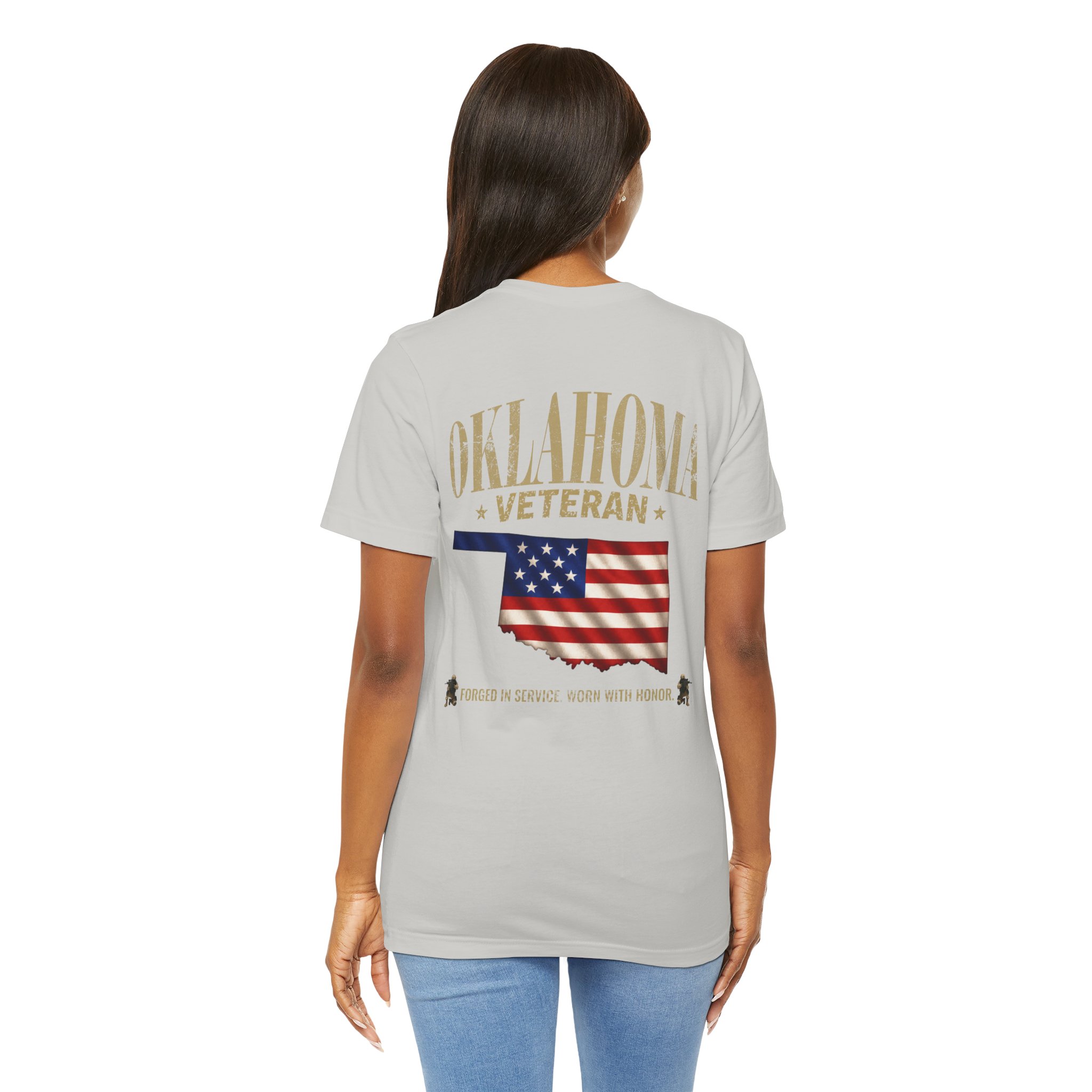 Oklahoma Veteran T-Shirt — American Flag Map Military Tribute Tee - Image 40
