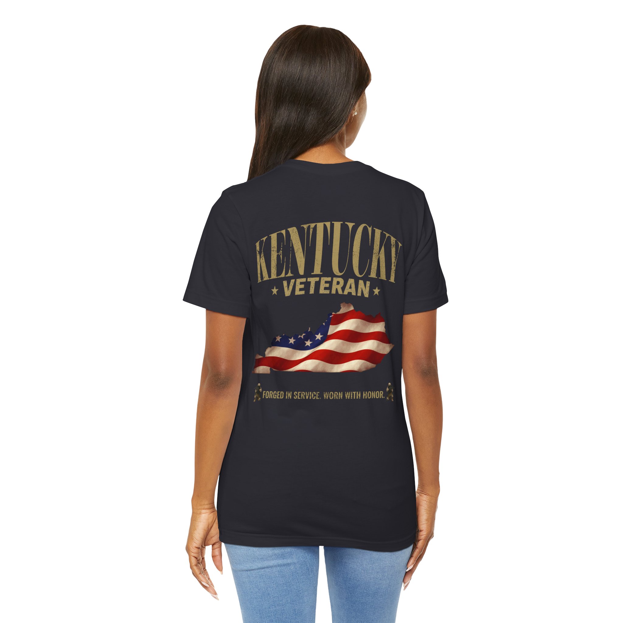 Kentucky Veteran T-Shirt — American Flag Map Military Tribute Tee - Image 5