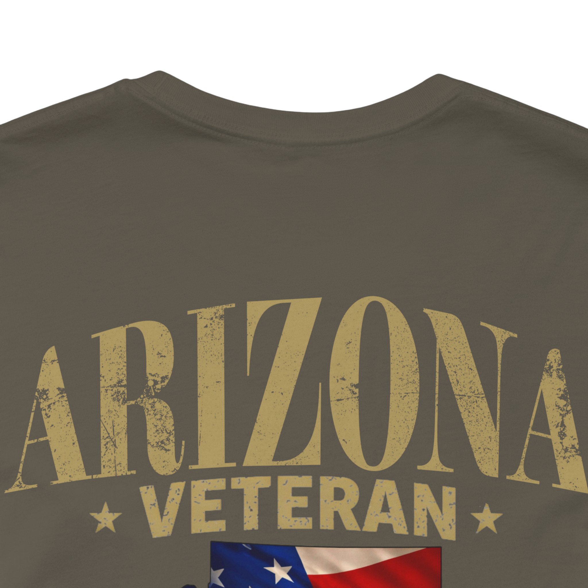 Arizona Veteran T-Shirt — American Flag Map Military Tribute Tee - Image 24