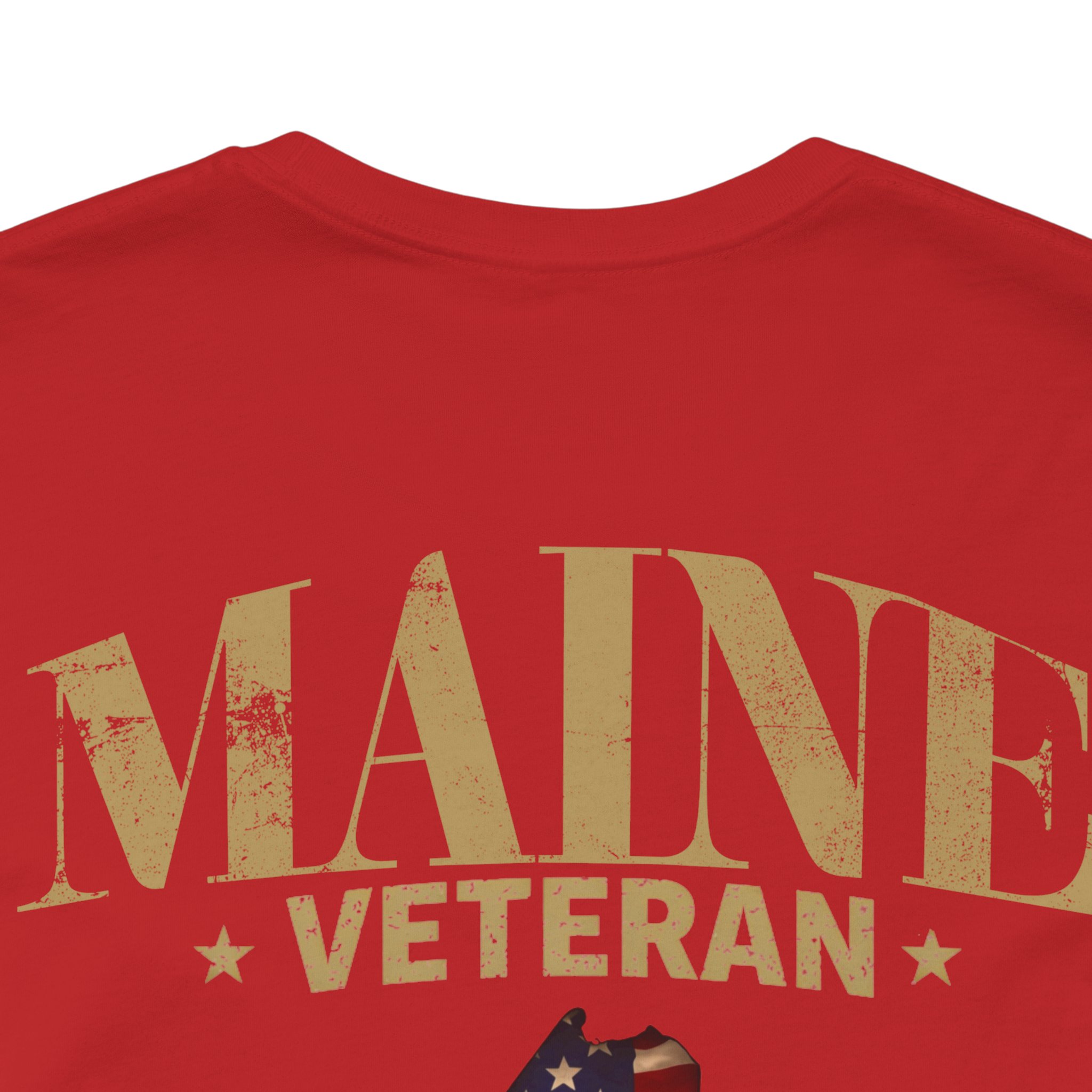 Maine Veteran T-Shirt — American Flag Map Military Tribute Tee - Image 49