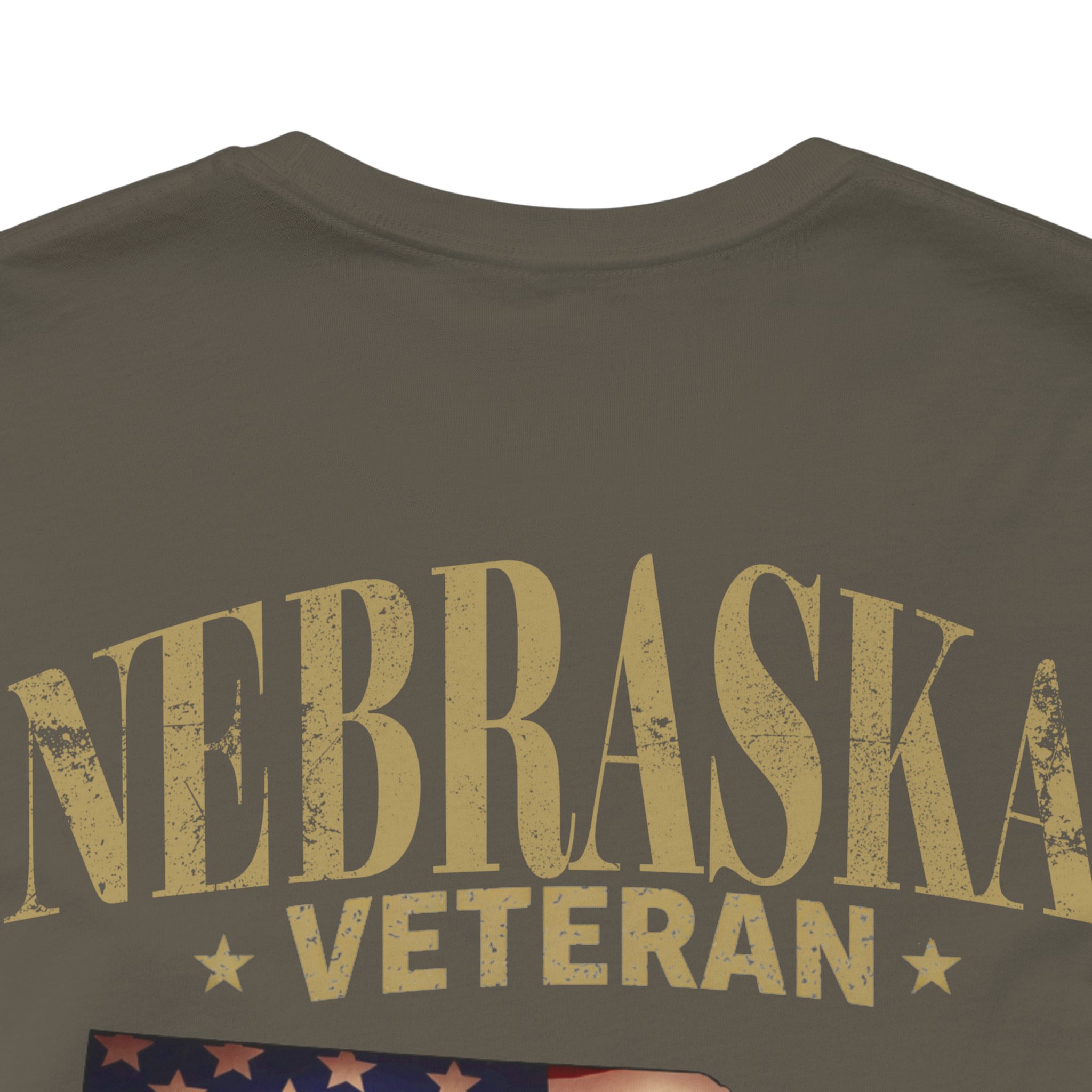 Nebraska Veteran T-Shirt — American Flag Map Military Tribute Tee - Image 34