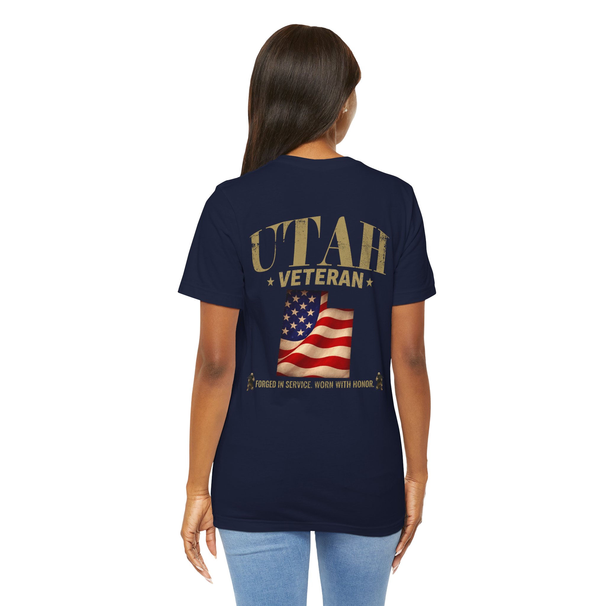 Utah Veteran T-Shirt — American Flag Map Military Tribute Tee - Image 40
