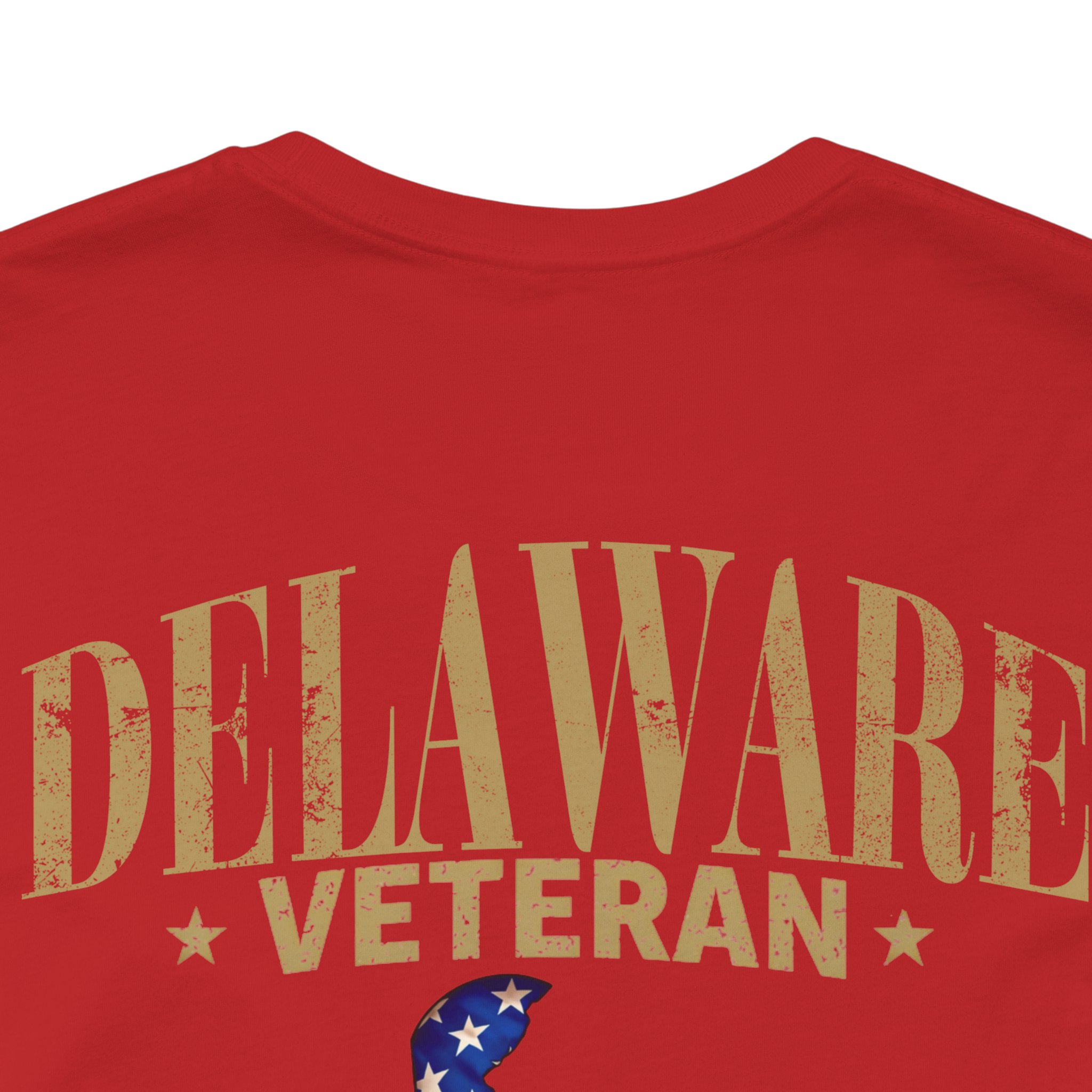 Delaware Veteran T-Shirt — American Flag Map Military Tribute Tee - Image 49