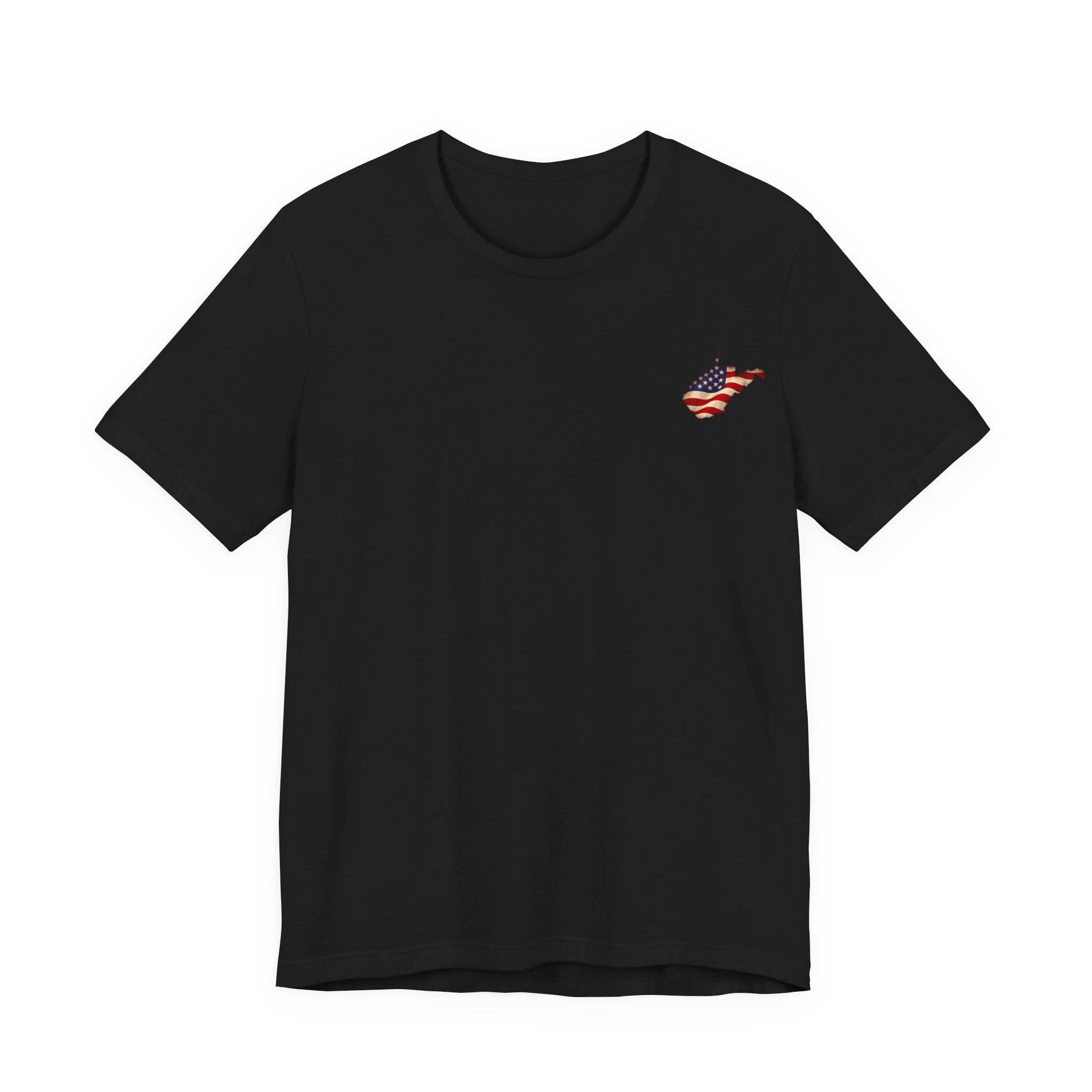 West Virginia Veteran T-Shirt — American Flag Map Military Tribute Tee - Image 7