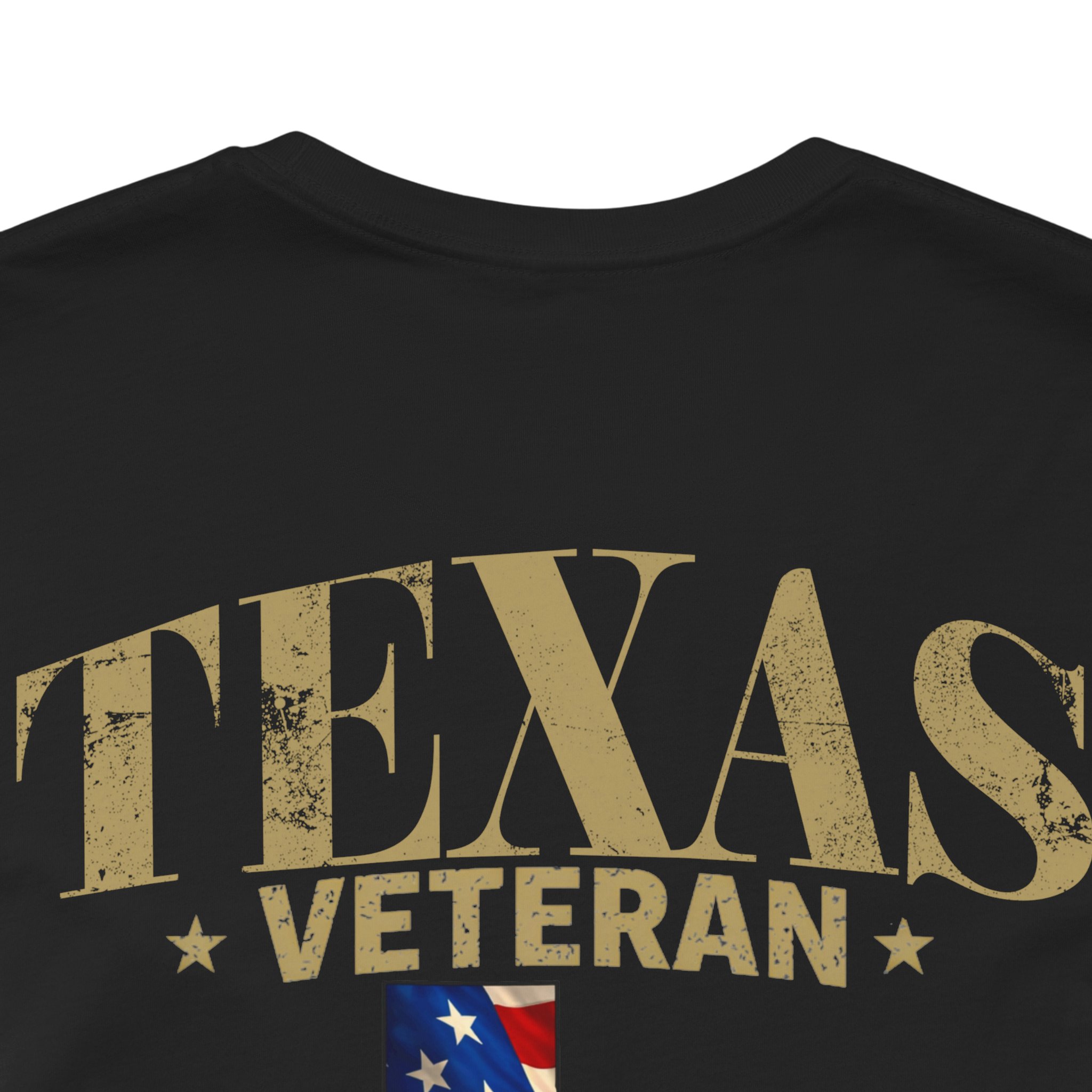 Texas Veteran T-Shirt — American Flag Map Military Tribute Tee - Image 3