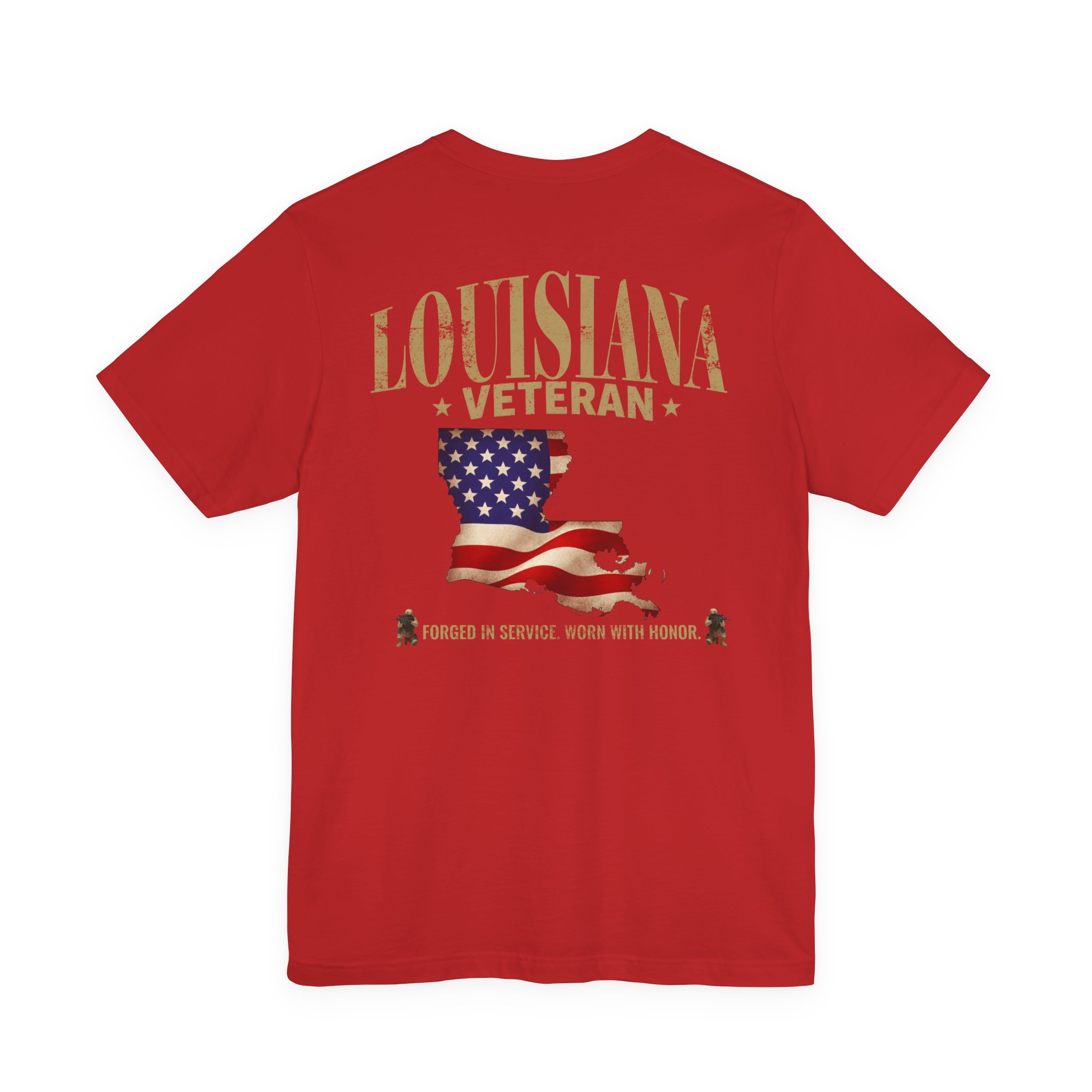 Louisiana Veteran T-Shirt — American Flag Alaska Map Military Tribute Tee - Image 25