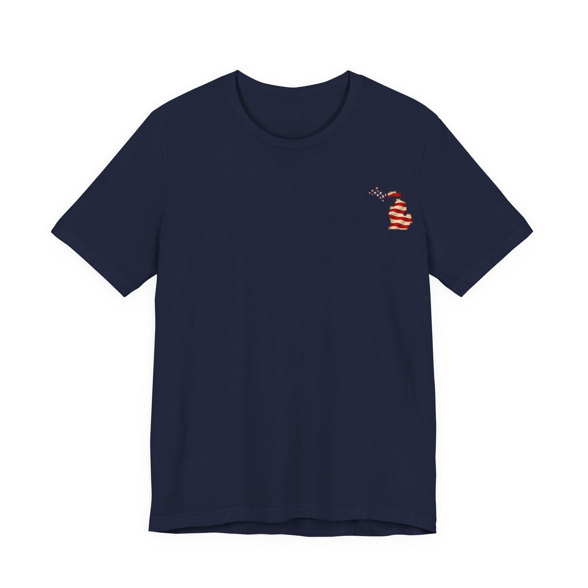 Michigan Veteran T-Shirt — American Flag Map Military Tribute Tee - Image 26