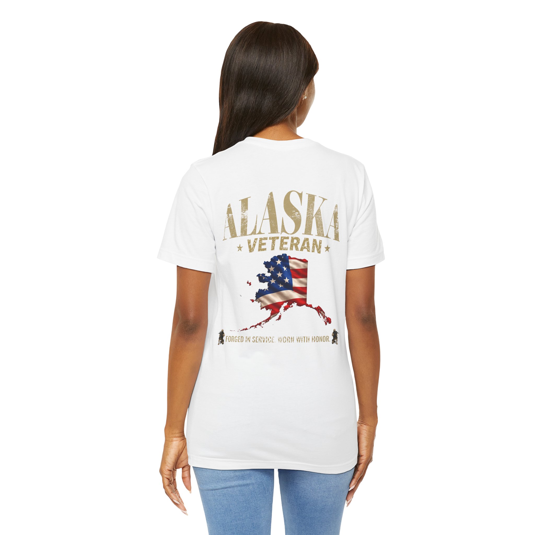 Alaska Veteran T-Shirt — American Flag Alaska Map Military Tribute Tee - Image 5