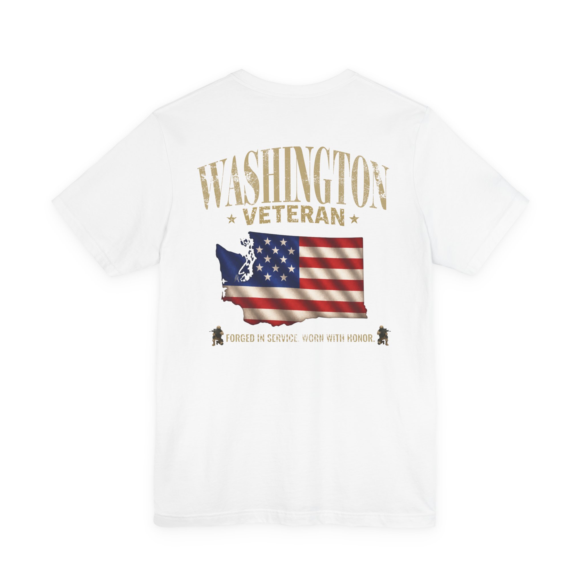 Washington Veteran T-Shirt — American Flag Map Military Tribute Tee - Image 22