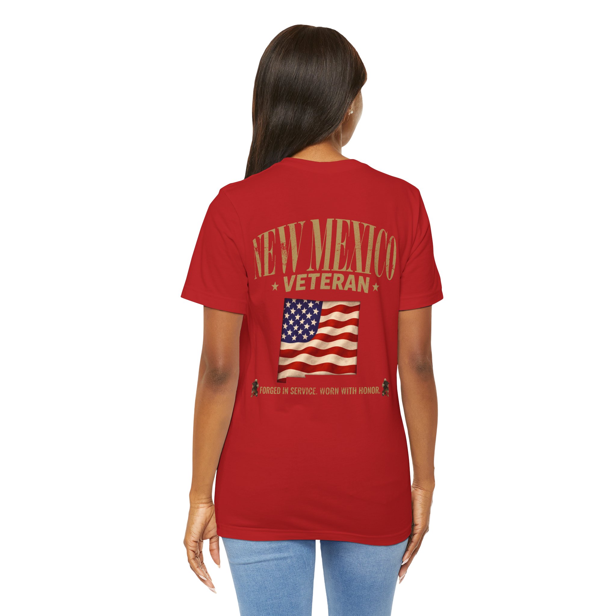 New Mexico Veteran T-Shirt — American Flag Map Military Tribute Tee - Image 8